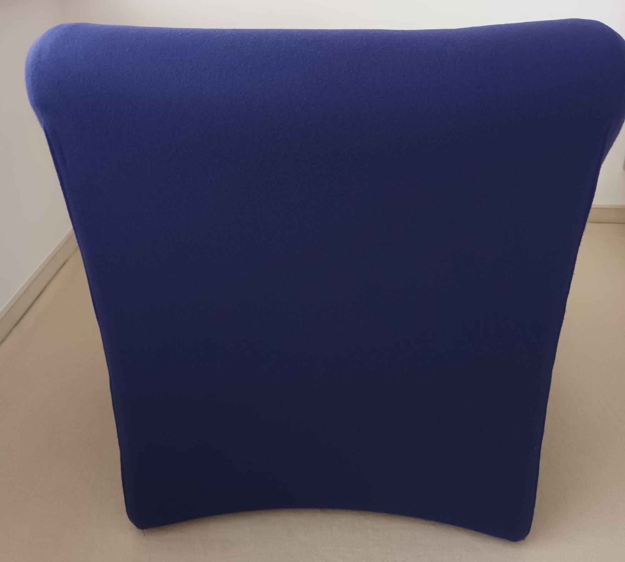 Ess Sessel mit Rollen Baumwolle Holz Blau
