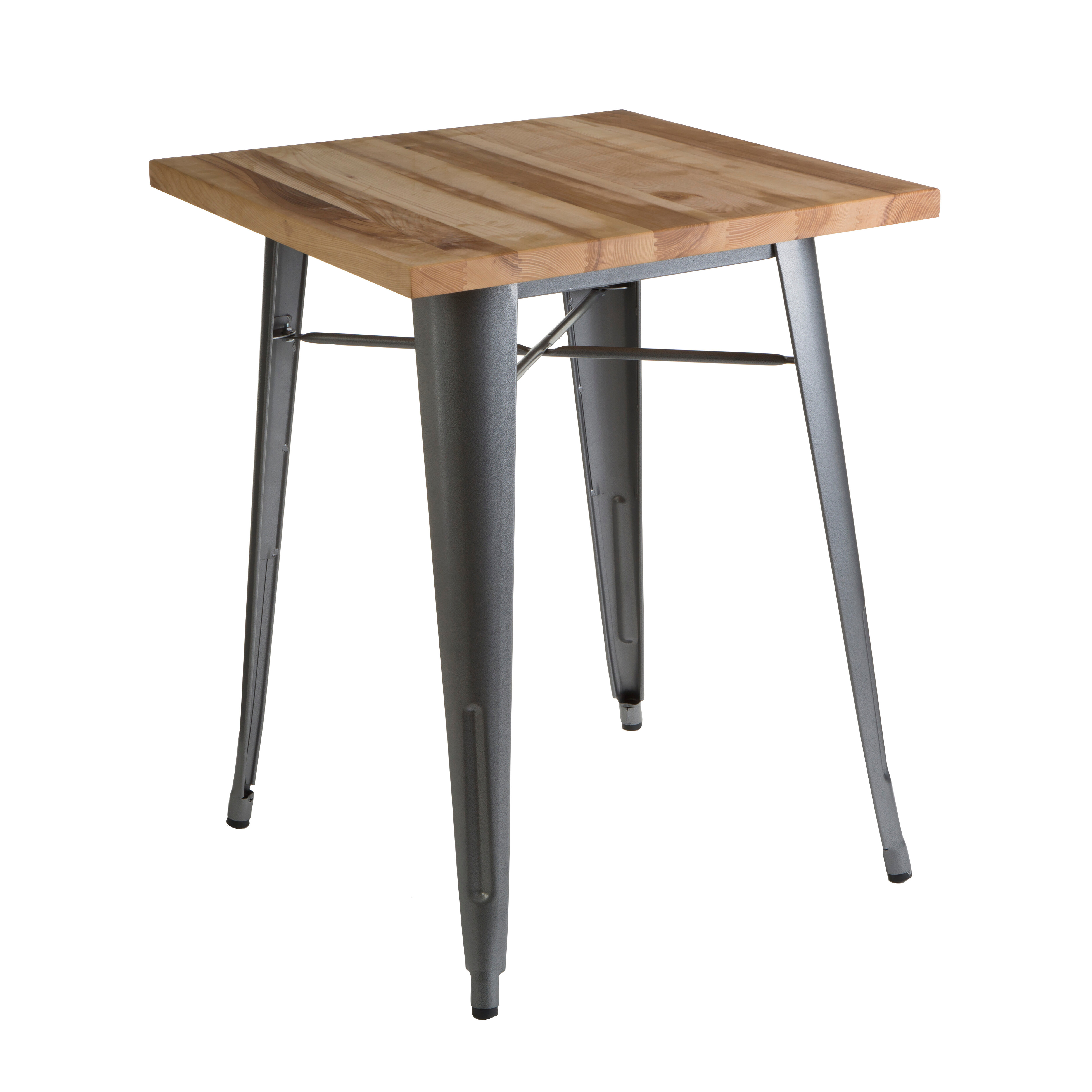 Aldgate Silbertisch in pulverbeschichtetem Metall und Holz
