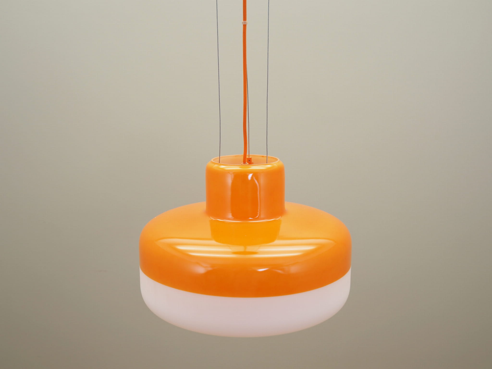 Pendant lamp glass orange 2000s