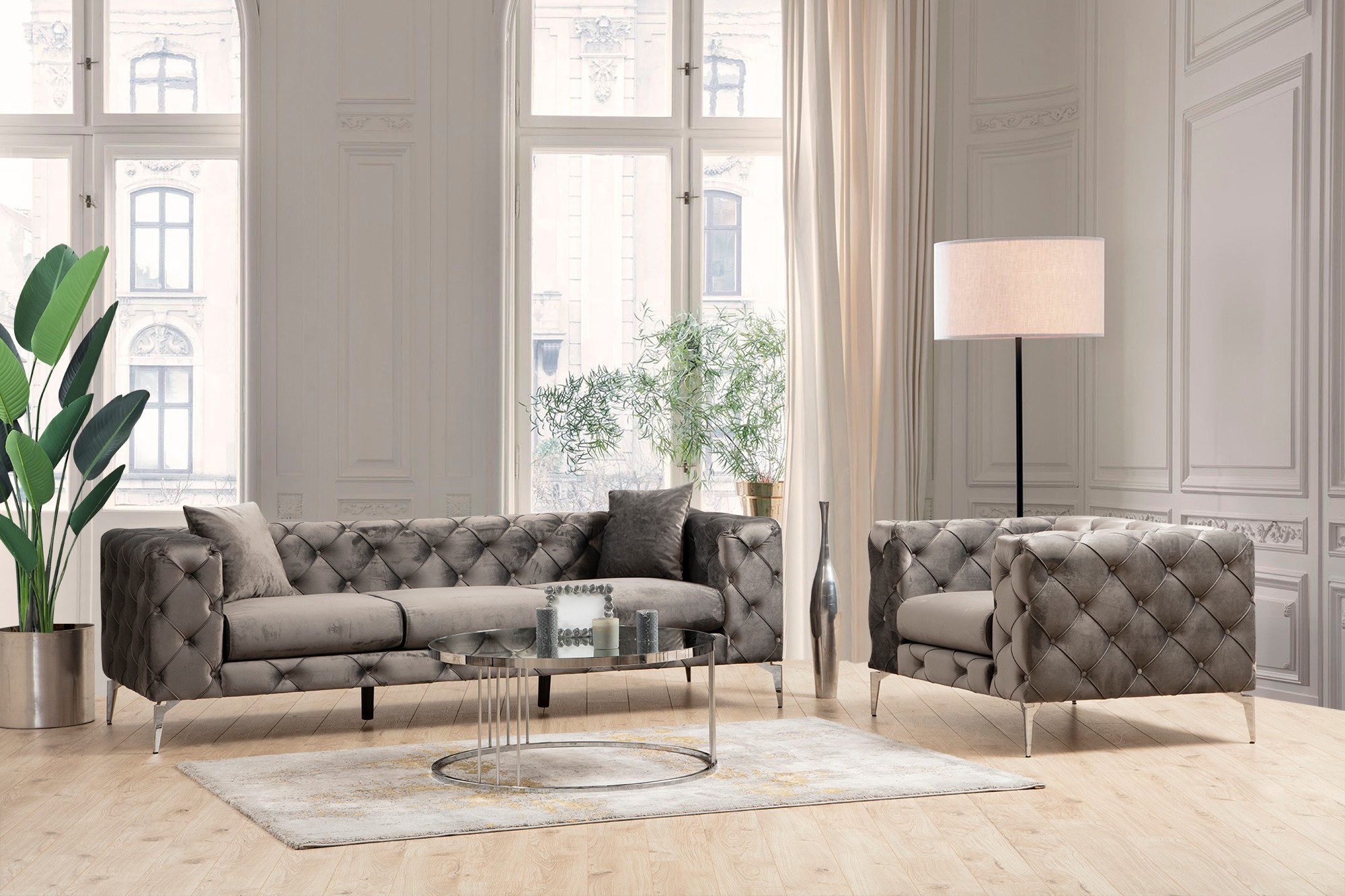 Elegantes Sofa 3-Sitzer Anthrazit