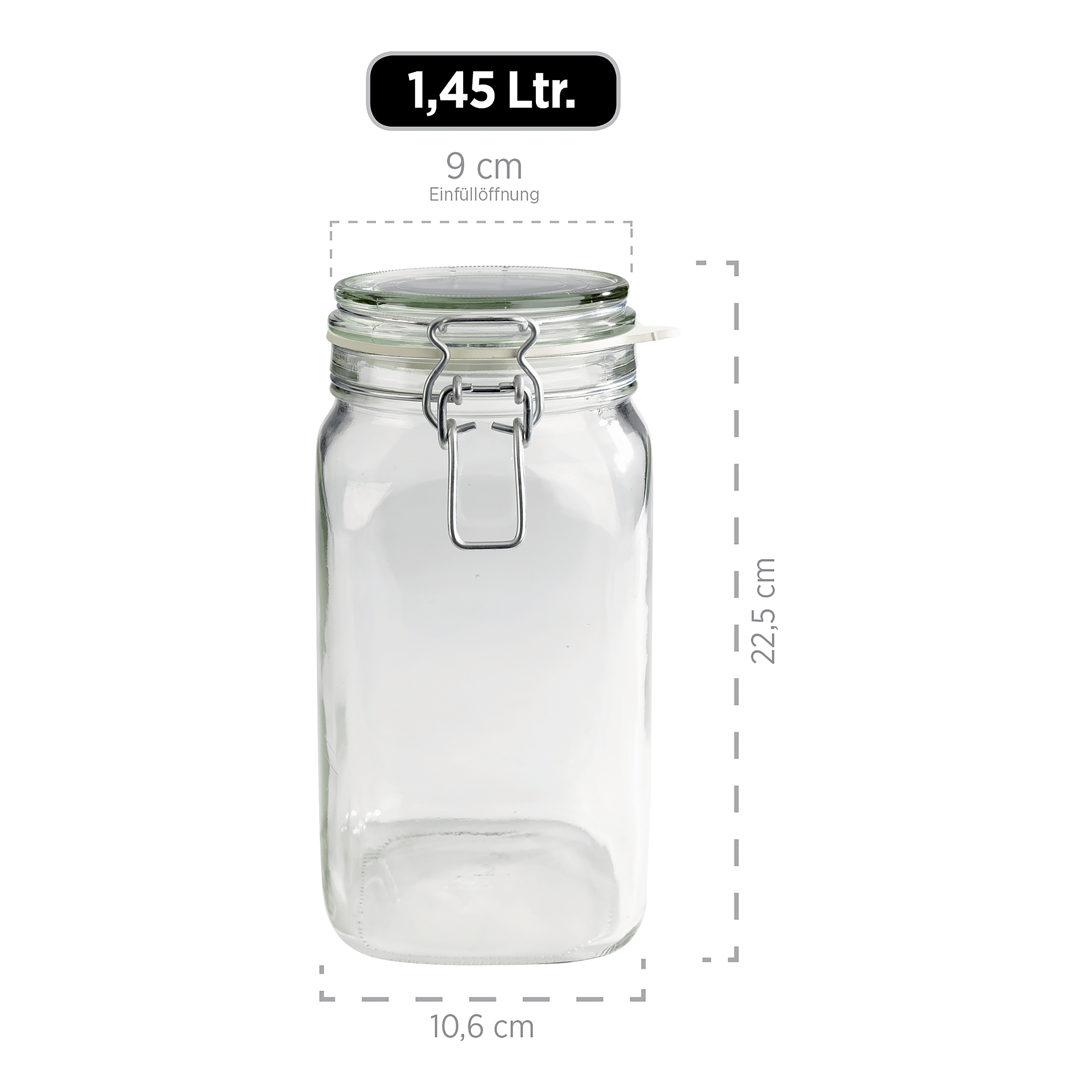 Yotki Einmachglas 6er-Set Klarglas Transparent