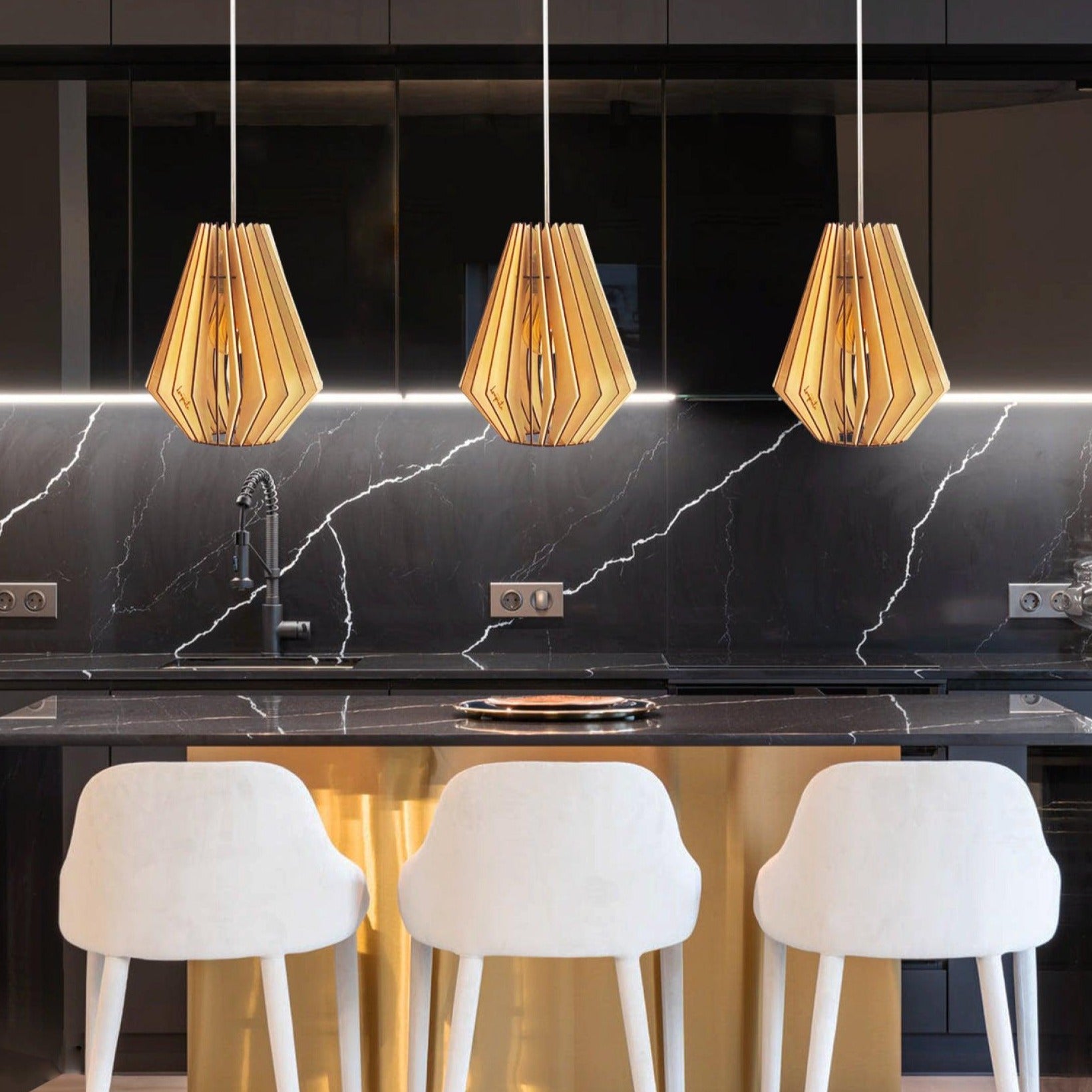 Ambre Pendant Light Wood 21cm