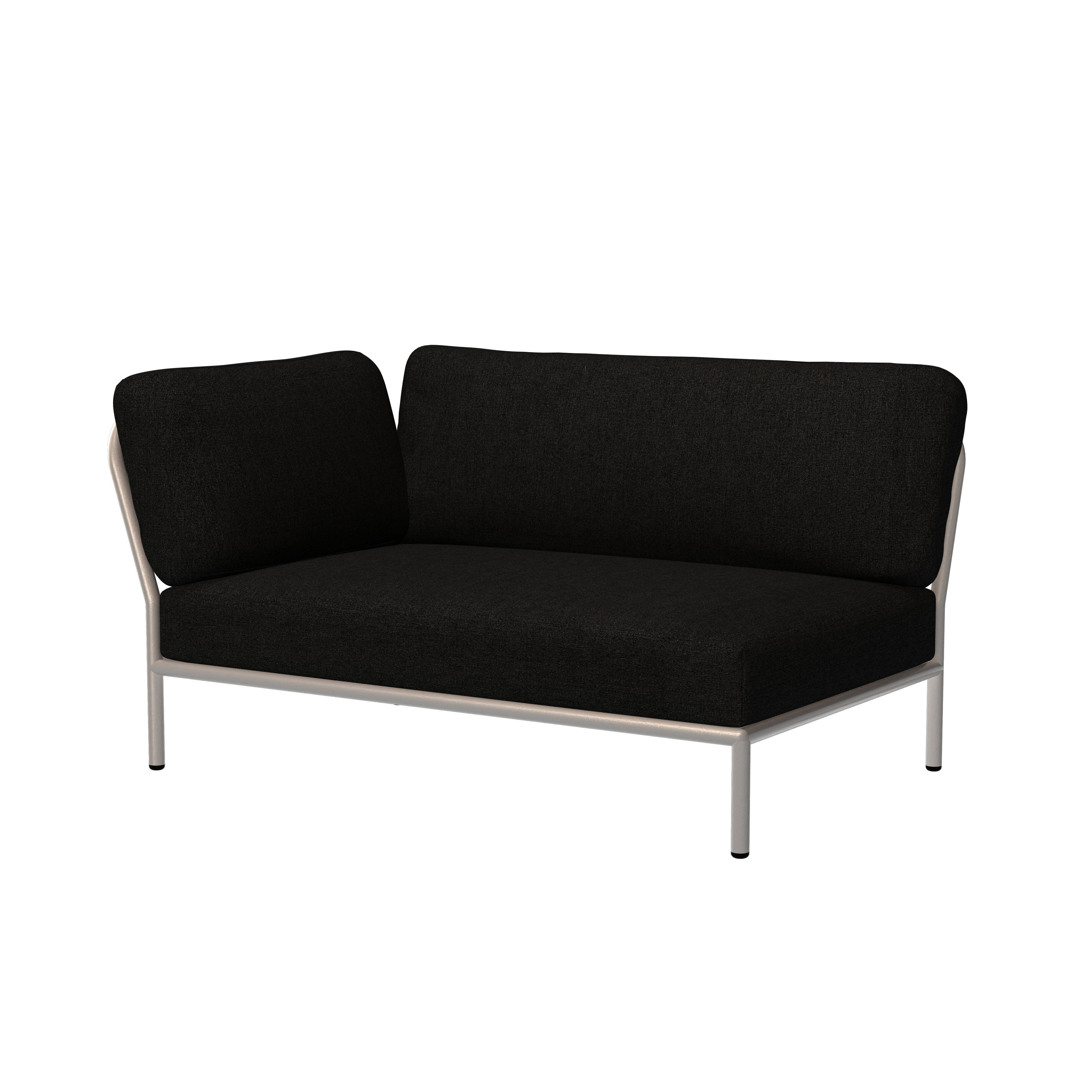 2x LEVEL Sofa Links, Sofa Rechts & Couchtisch Sooty Grau
