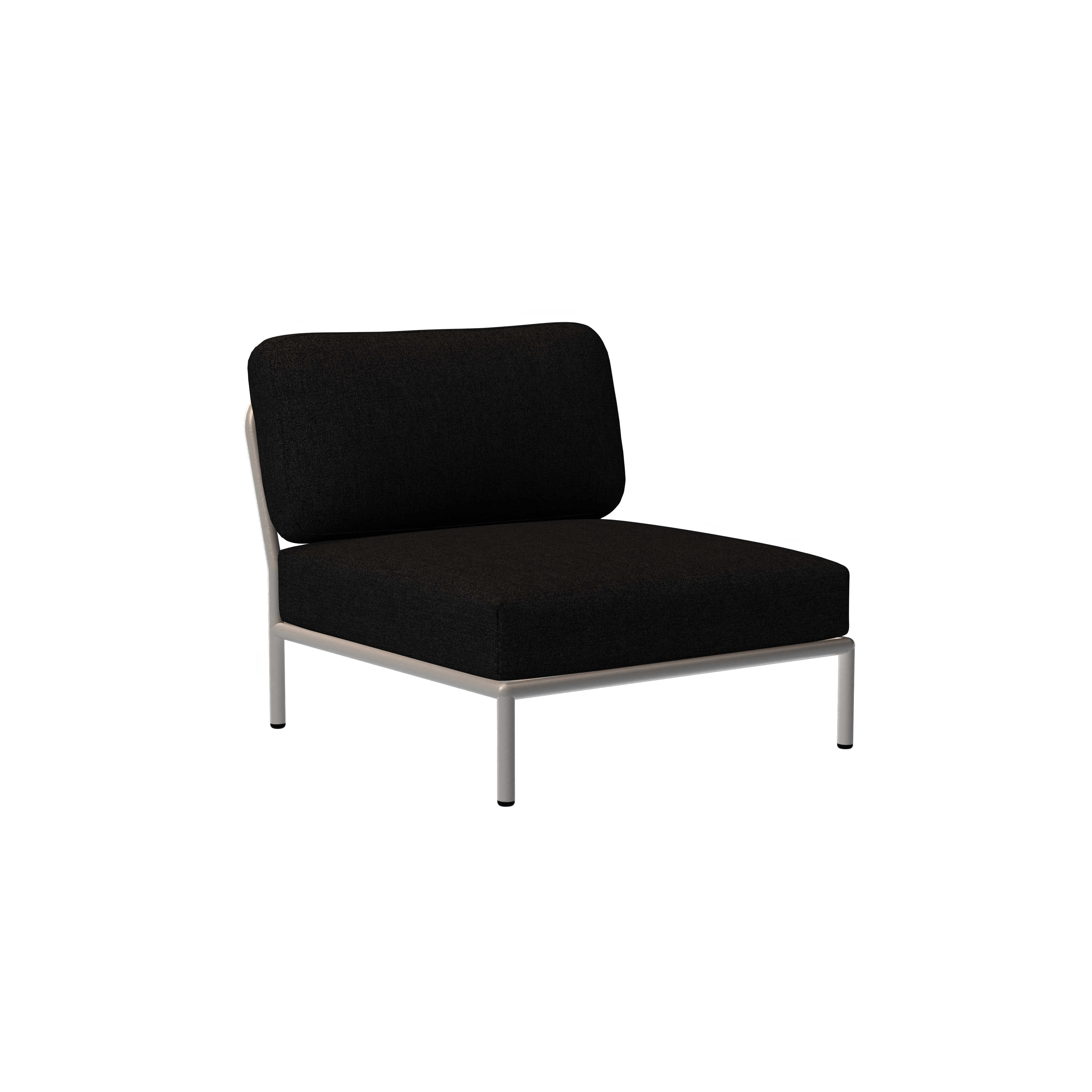 LEVEL Sofamodul Rechts, Sessel & Pouf Sooty Grau