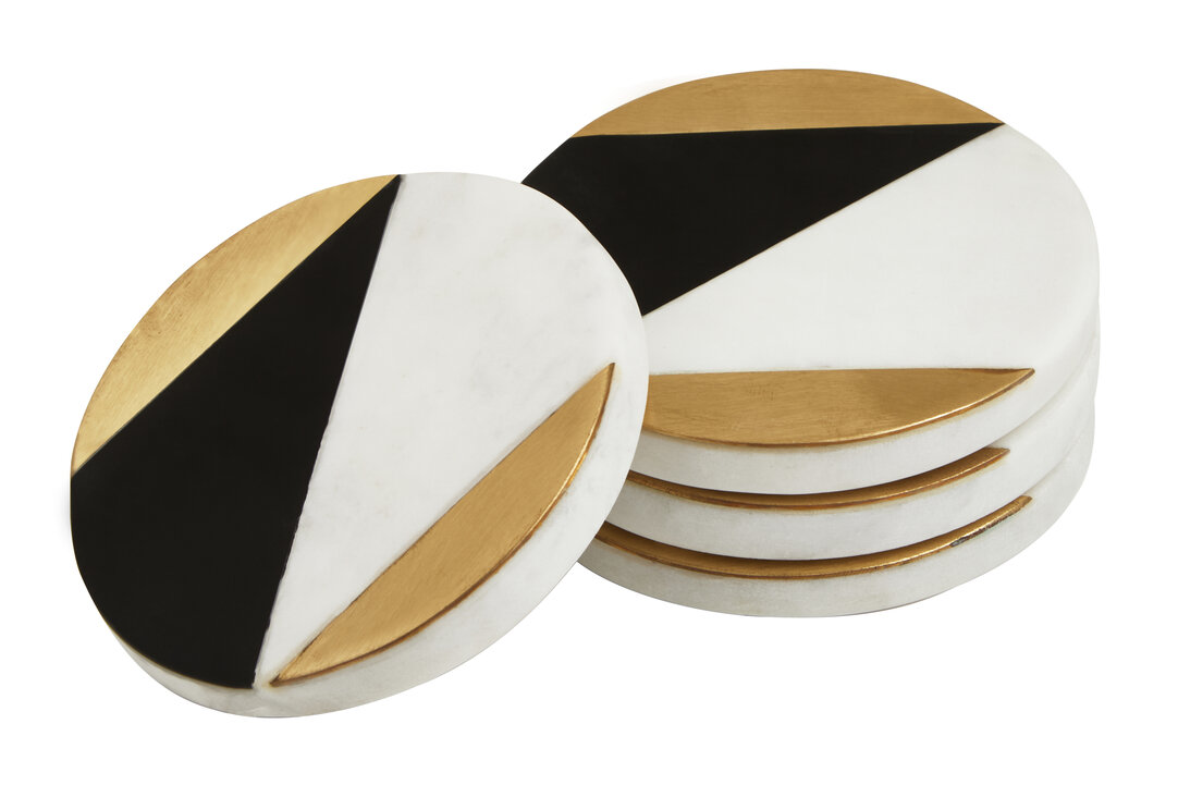 4x Kira Grey Marble Untersetzer
