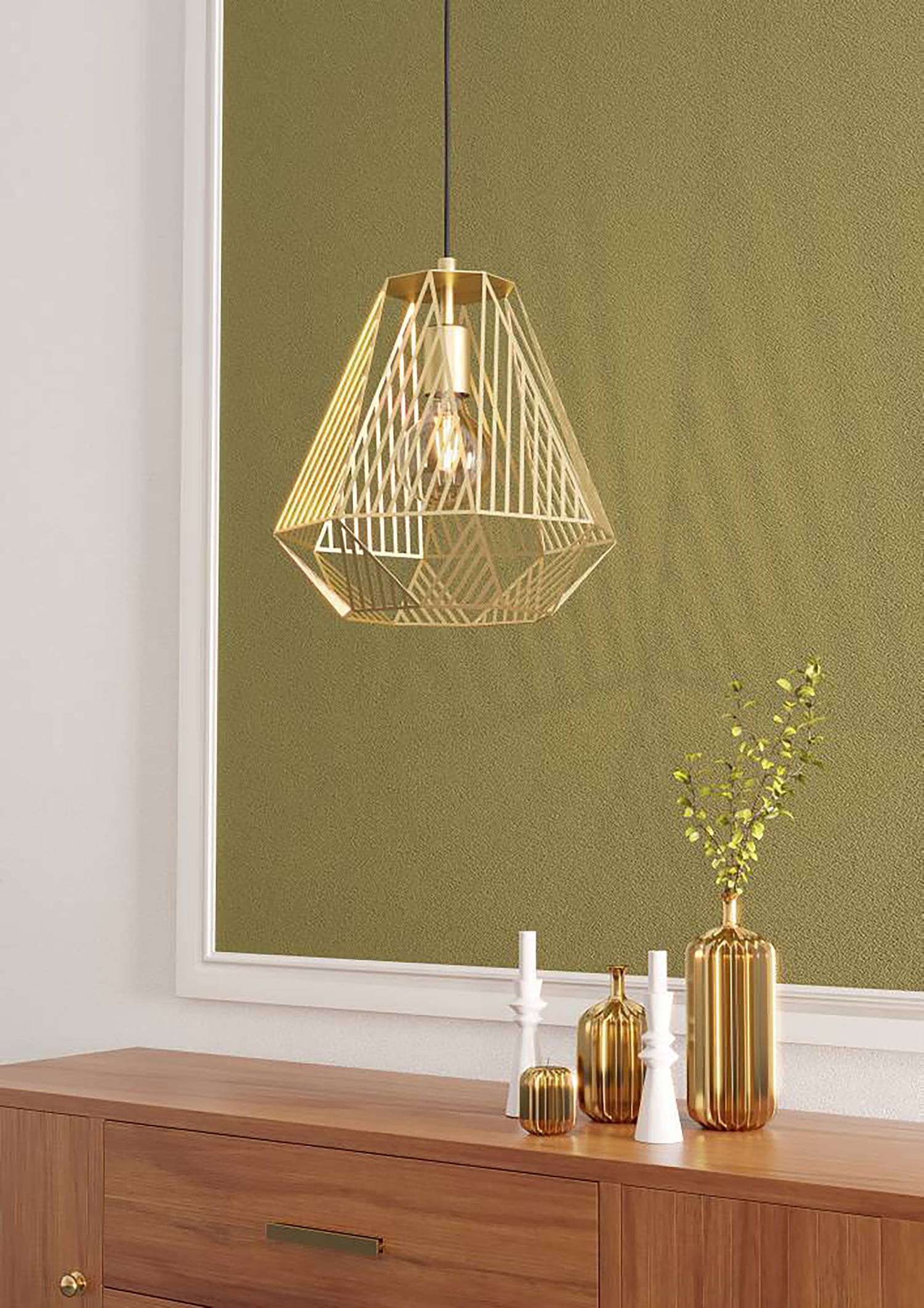 Stype Pendelleuchte Stahl Gold 1-flammig