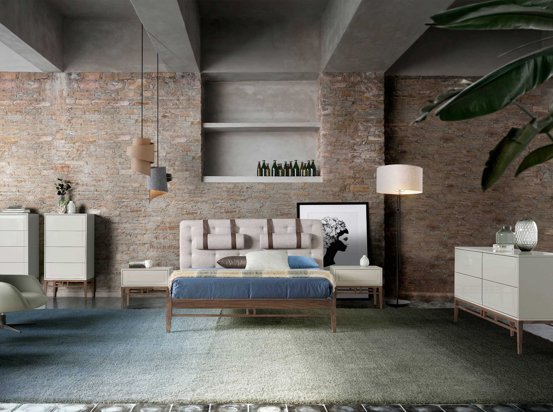 Sideboard impiallacciatura di noce crema