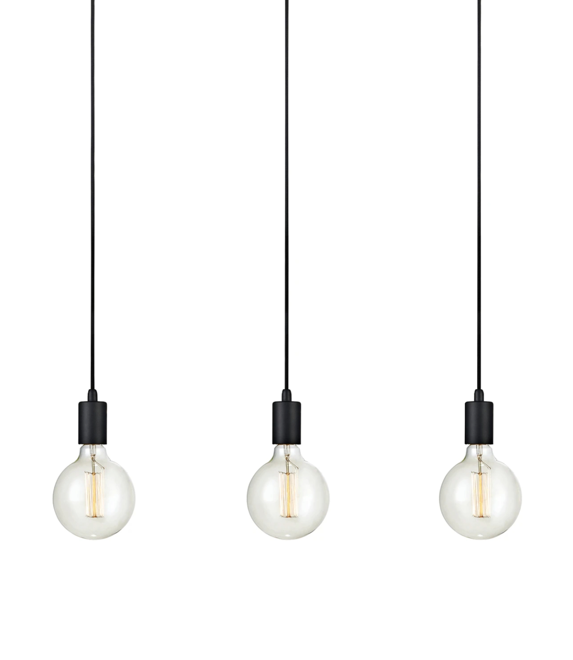 Pendant lamp 3-flame metal black