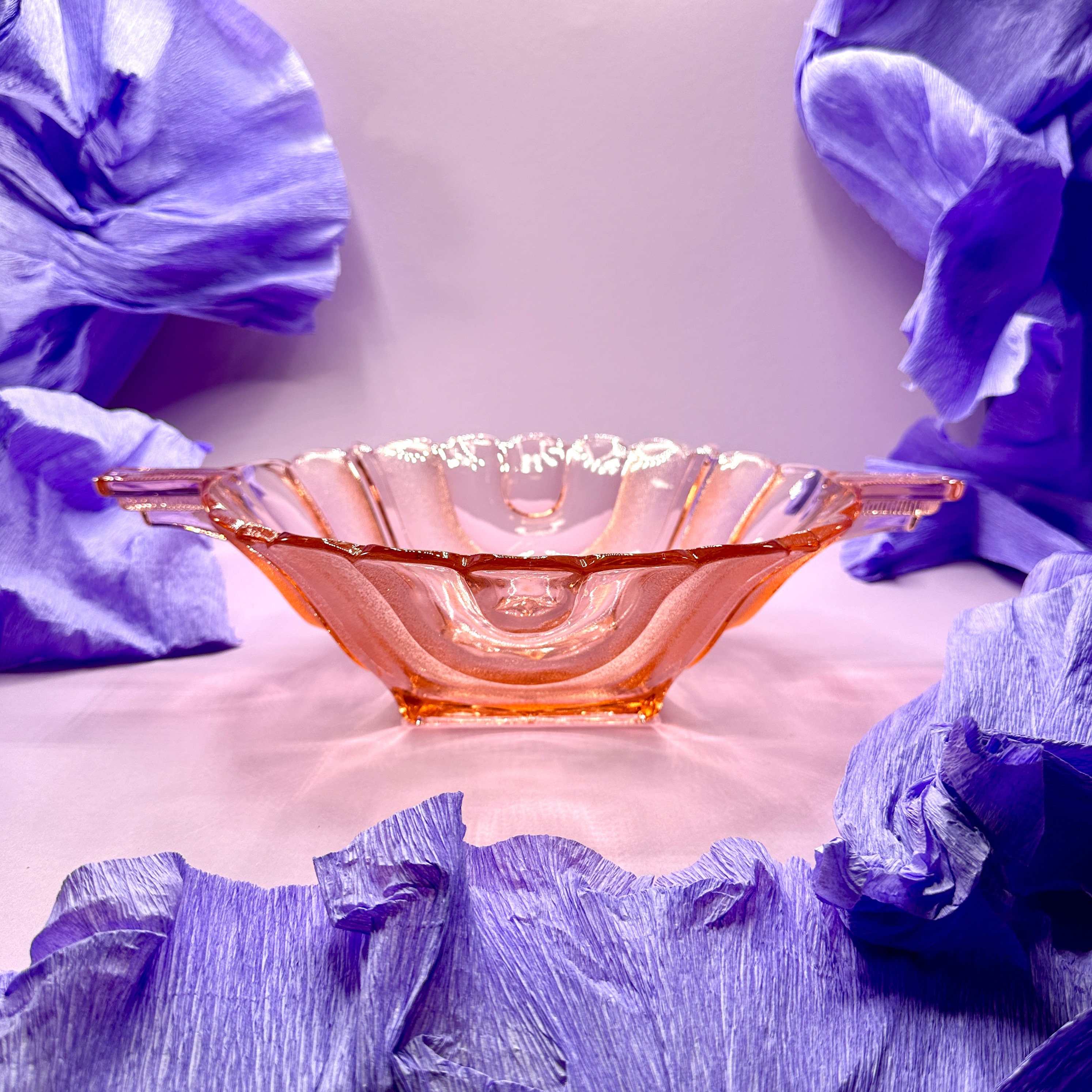 Vintage Art Deco Essex Schale Glas Rosa 1930er Jahre