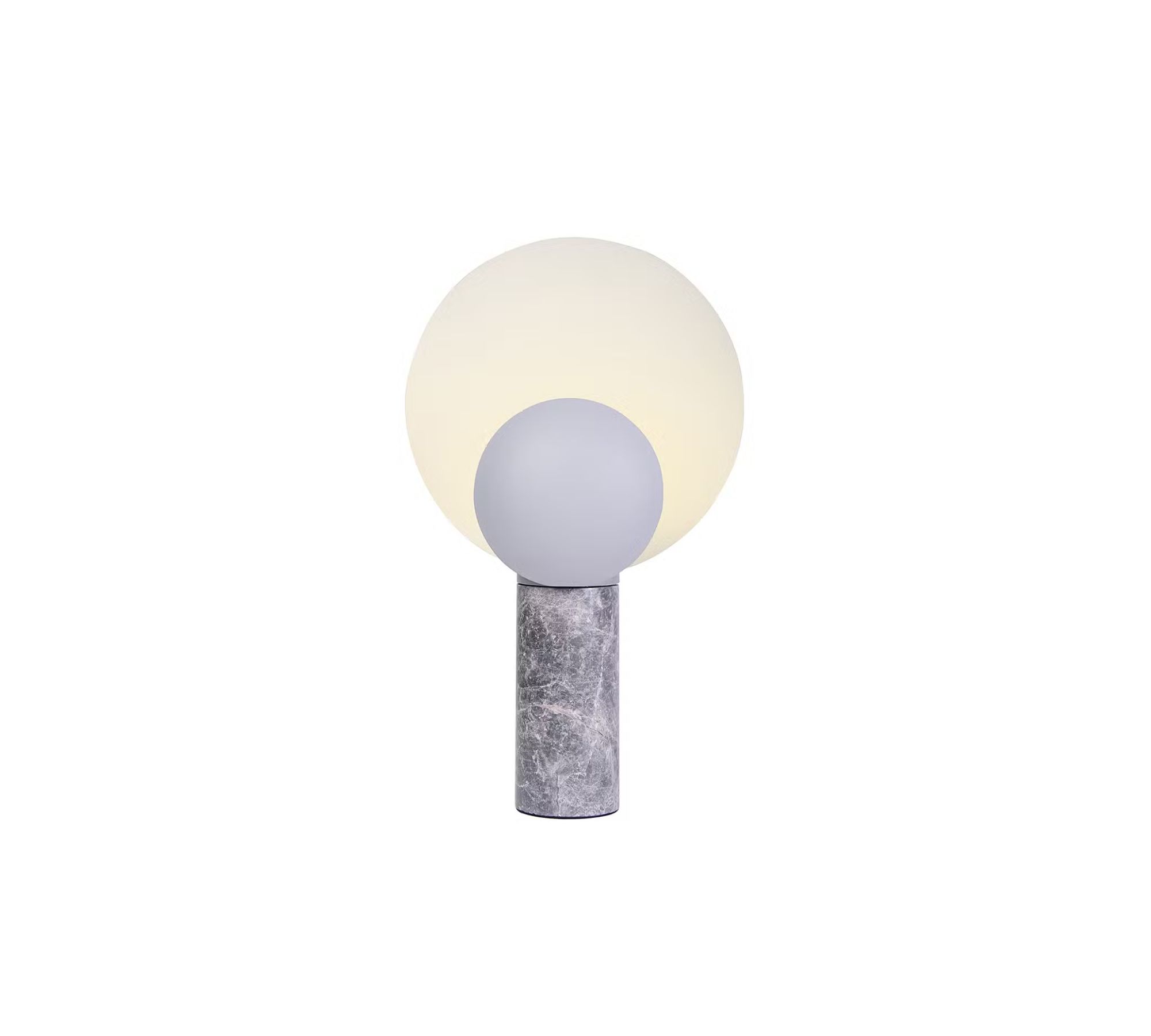 Caché Table Lamp Steel Marble Grey