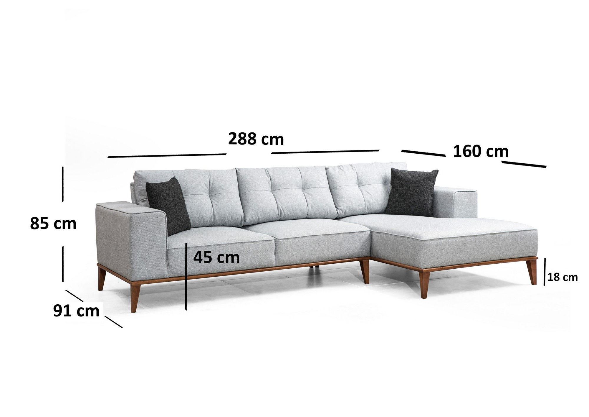 Montana Ecksofa Rechts Grau