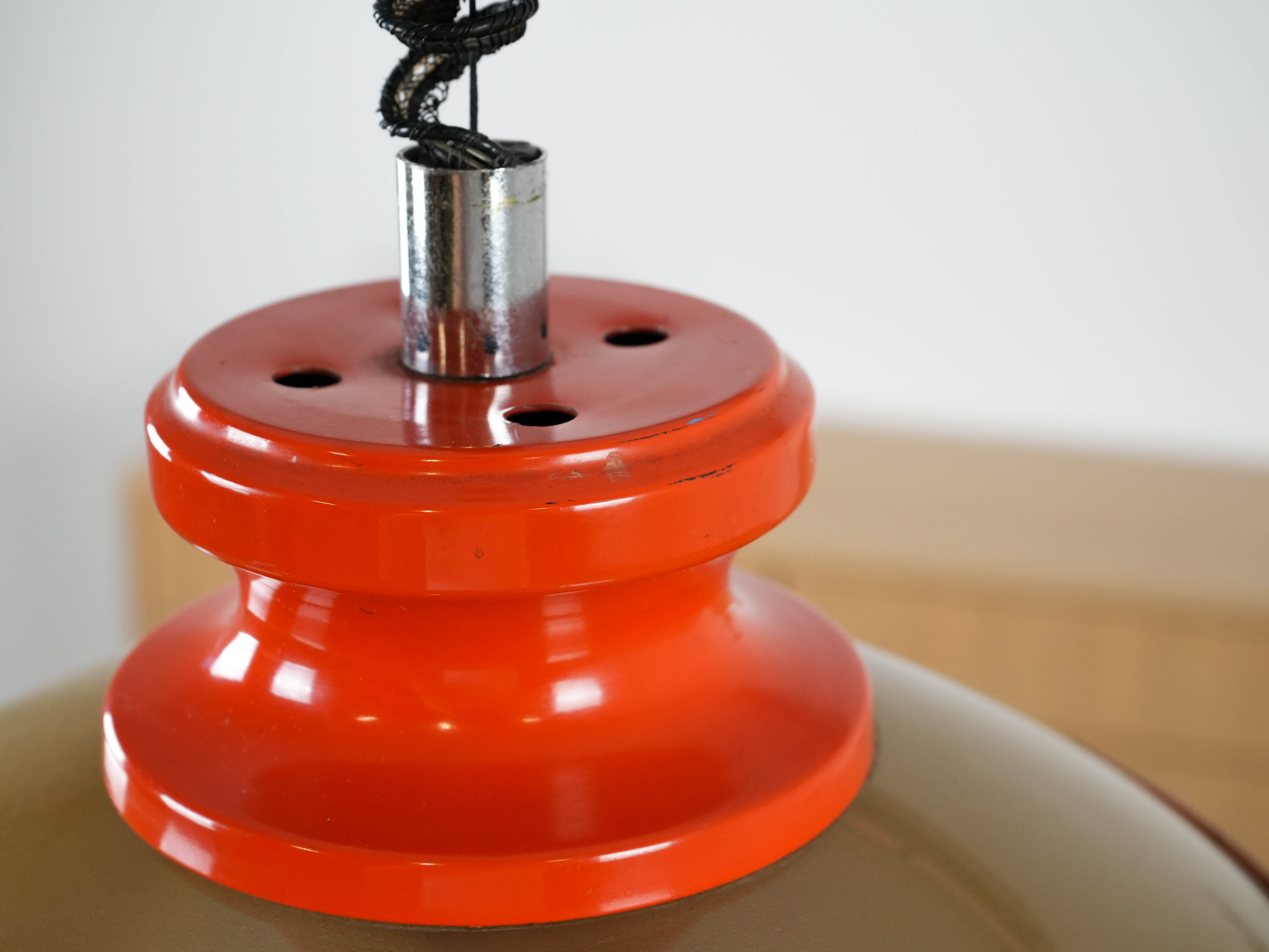 Hanging lamp Metal Orange 1970s