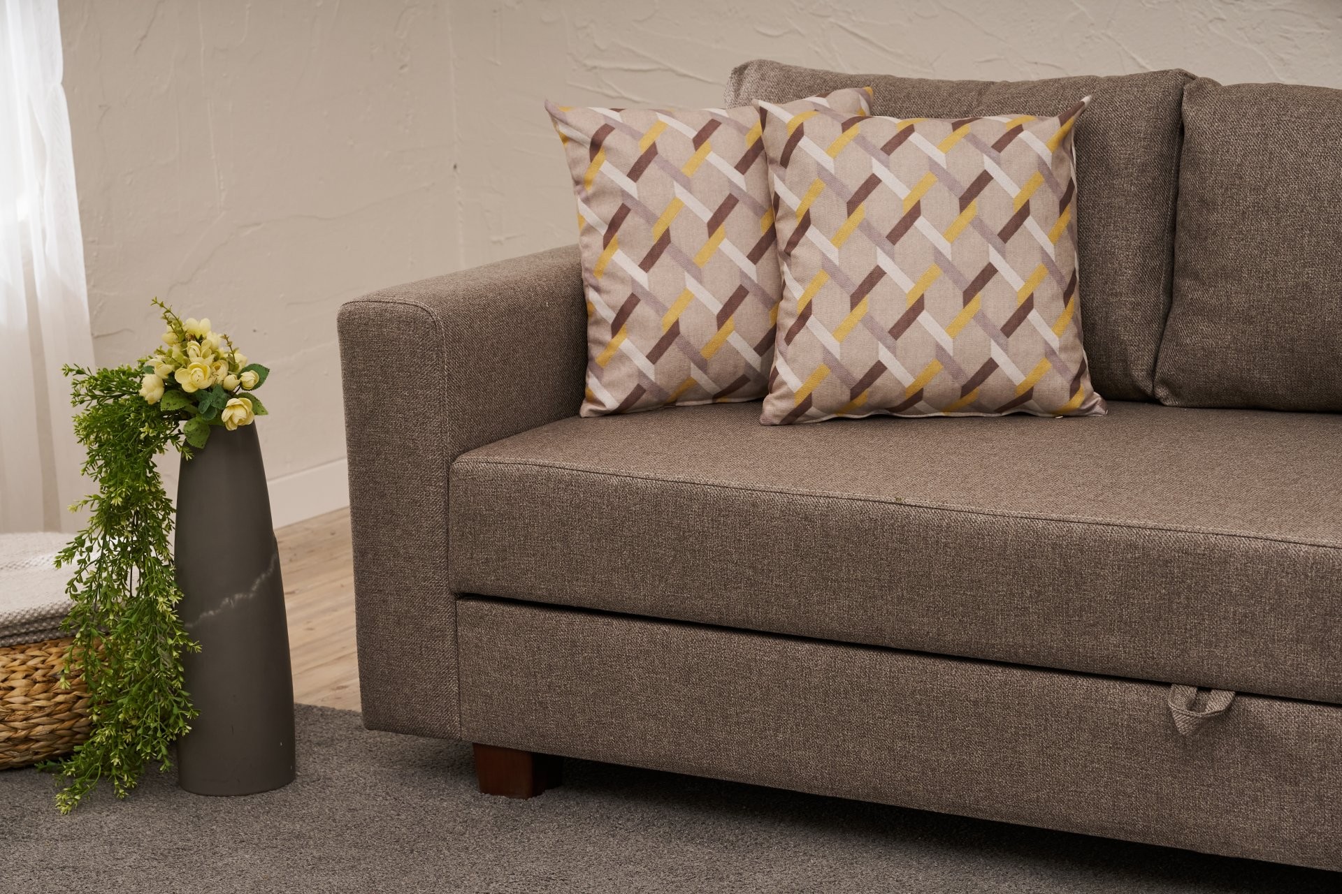 Aly Sofa Bed 3-Seater Brown