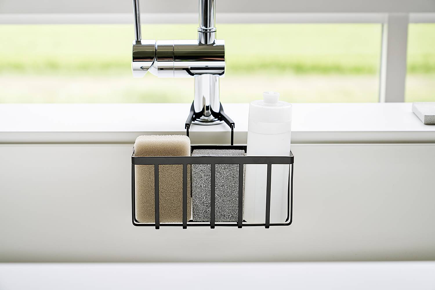 Sink Organizer Tower Steel Plastic Black
