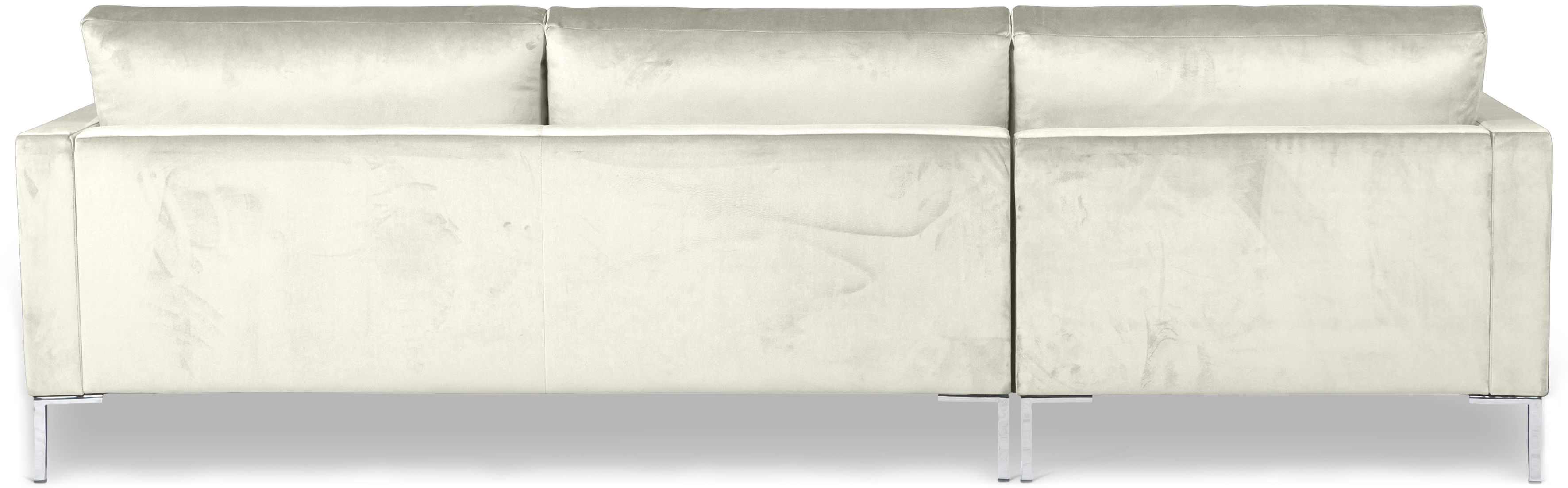 Portobello Sofa Récamiere Links Samt Metall Creme