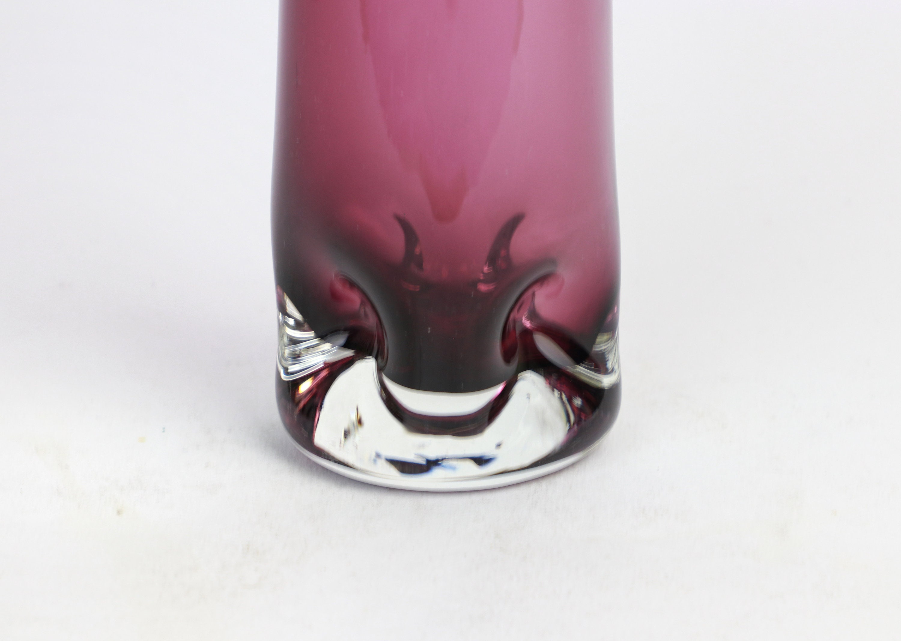 Vintage Blumenvase Muranoglas Violett 1960er Jahre