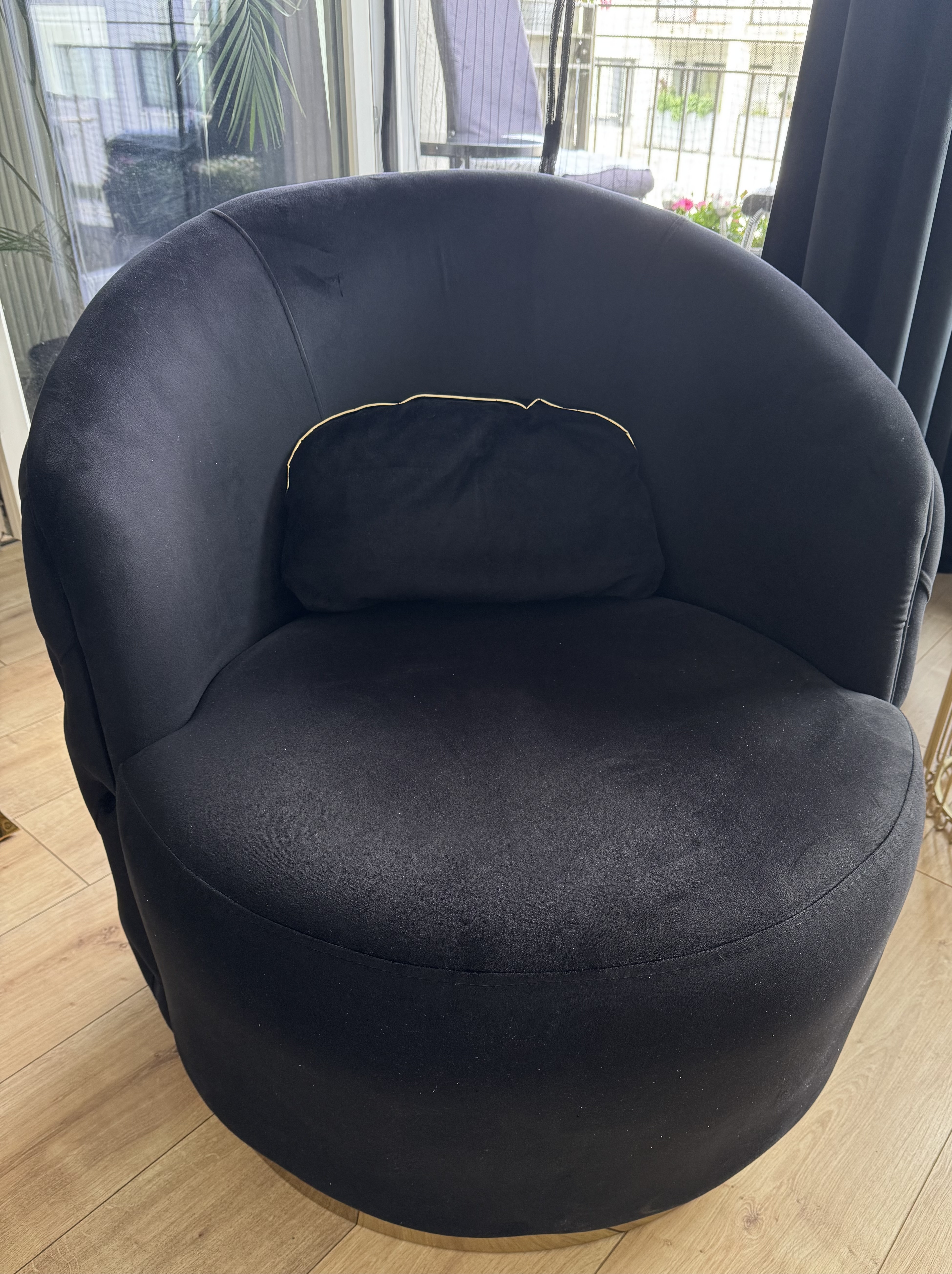 Chesterfield Couch-Set Sofa Armchair Velvet Black Gold