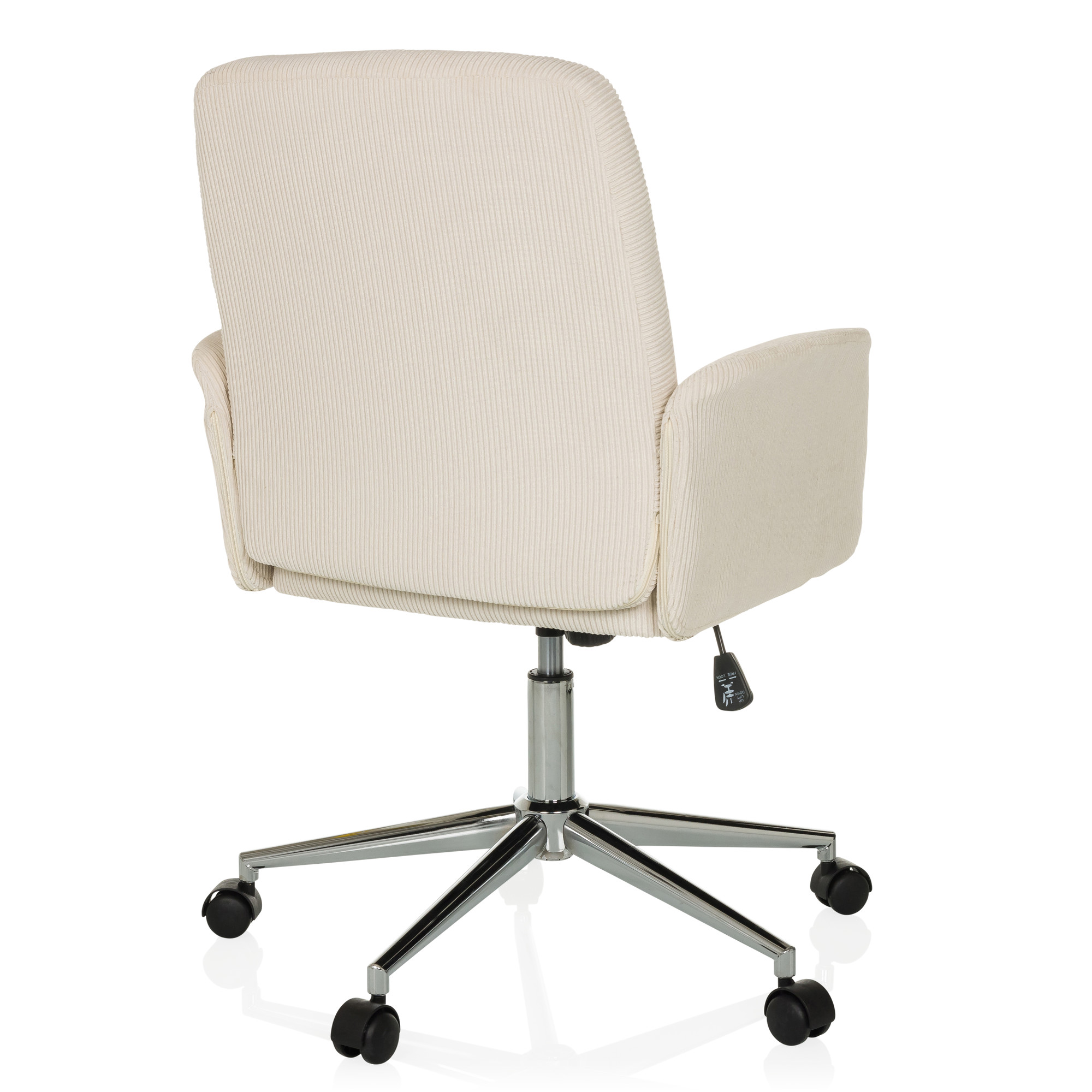 SOLAO CORD Bürostuhl Drehbar mit Rollen Cord-Optik Beige