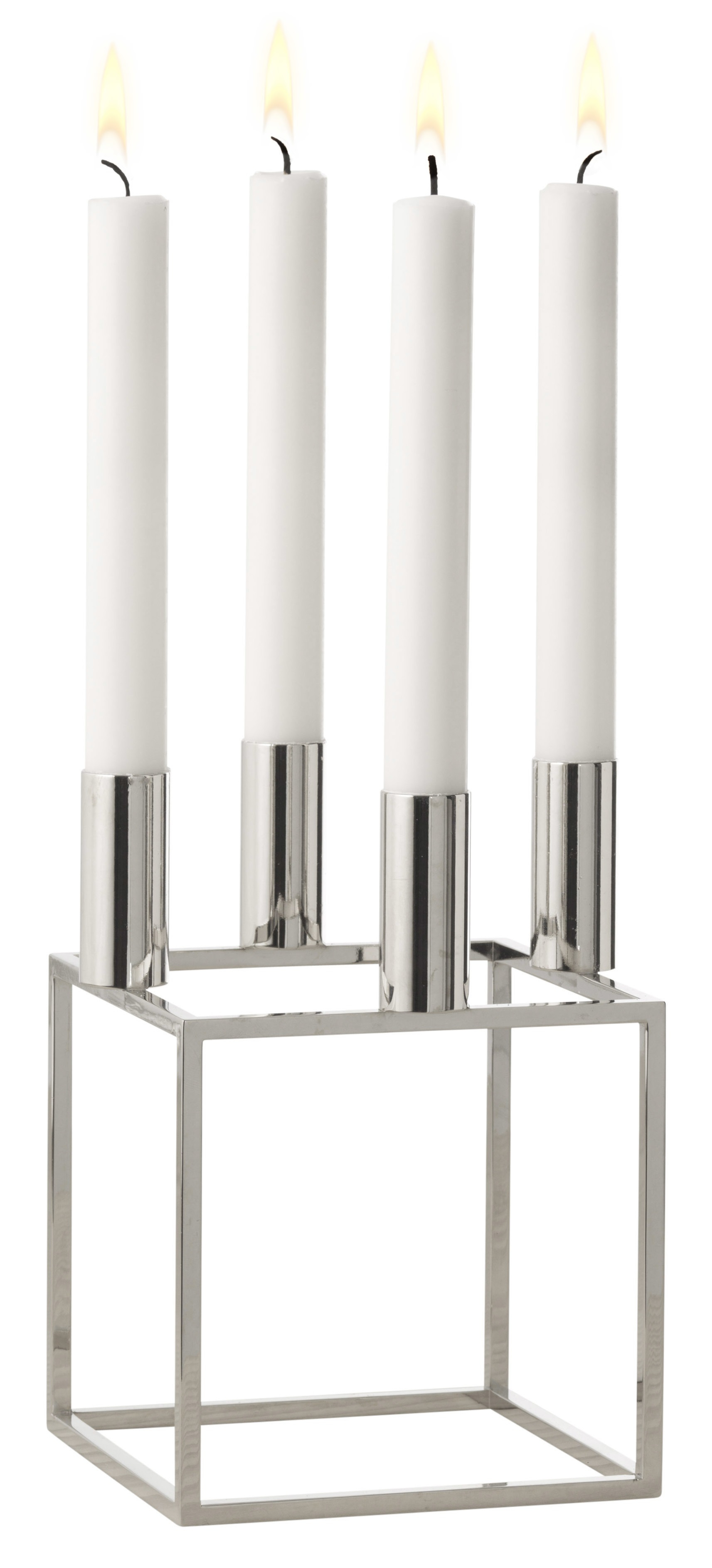 Kubus 4 Kerzenhalter Silber