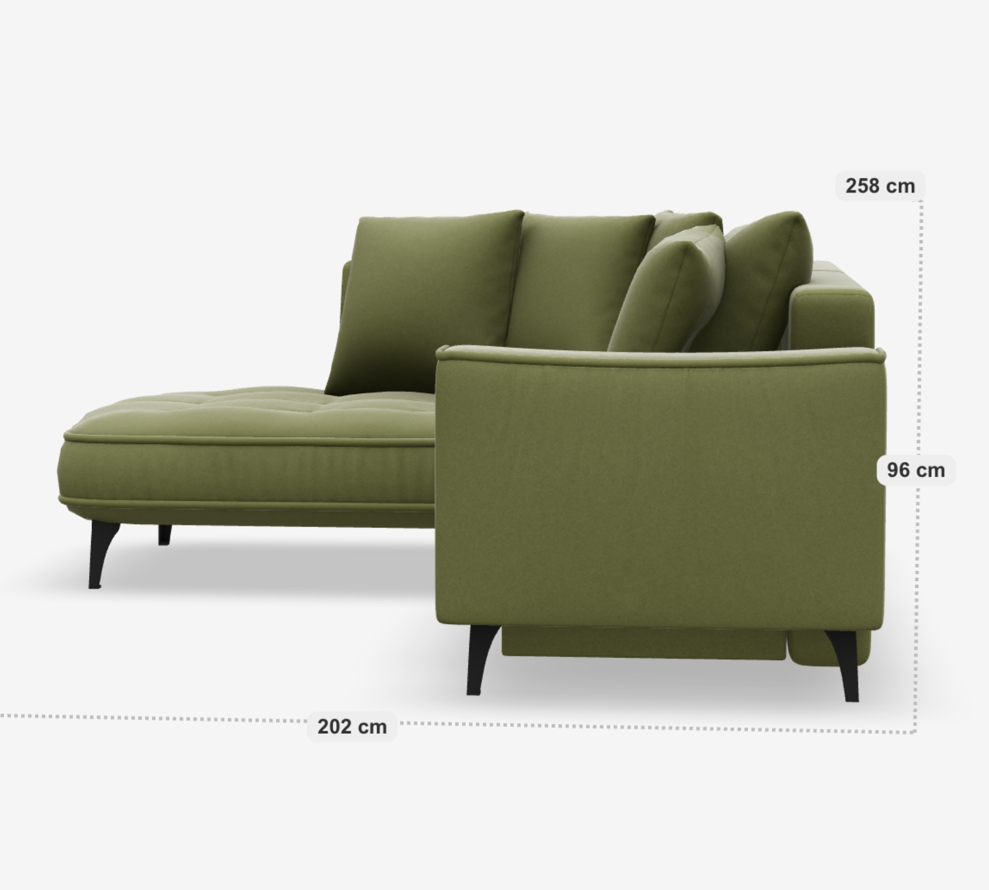 Vargen Sofa Récamiere Links Salvador Moosgrün 8
