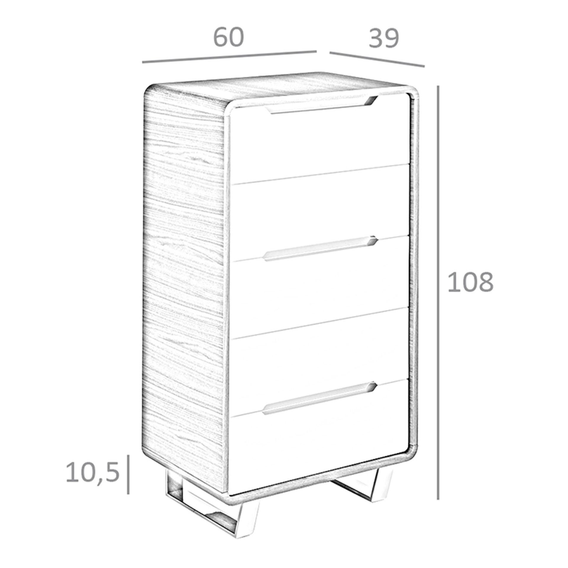 Chest of drawers 7111 Brown White