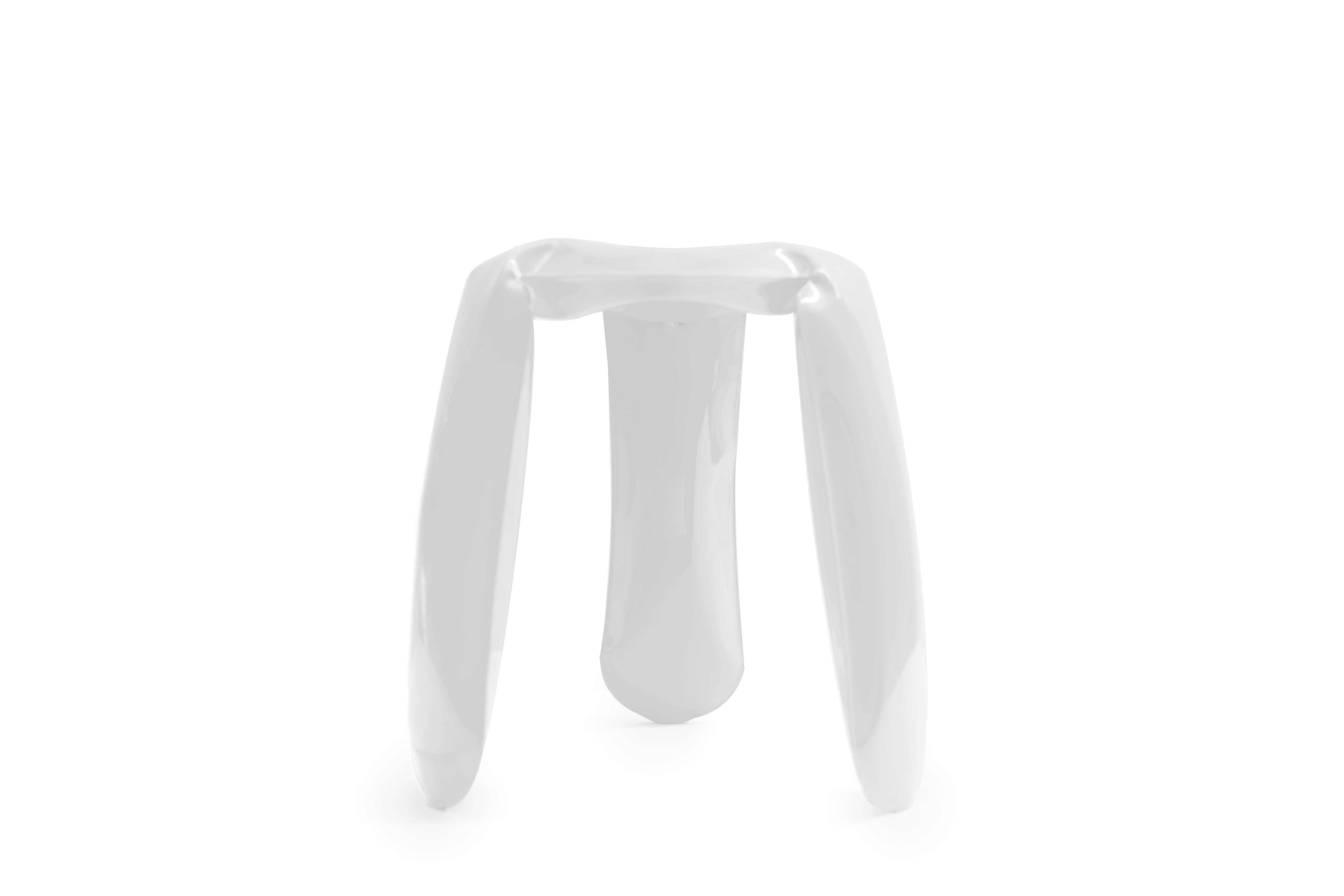 Plopp Mini Sgabello Acciaio Bianco Lucido