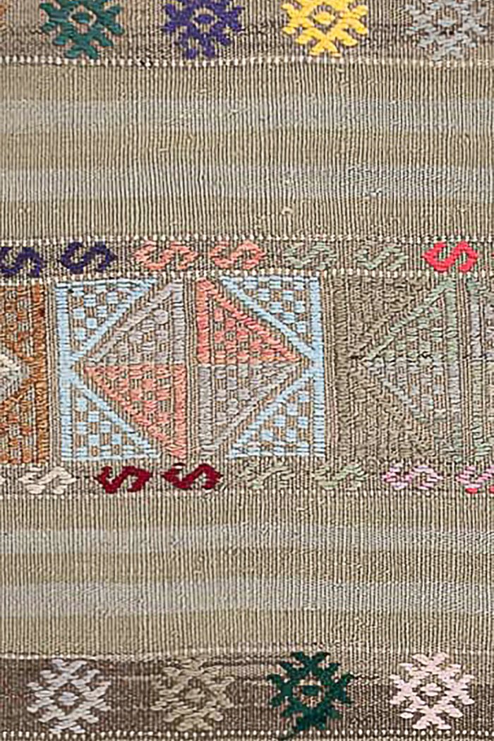 Vintage Kilim Teppich Wolle Mehrfarbig