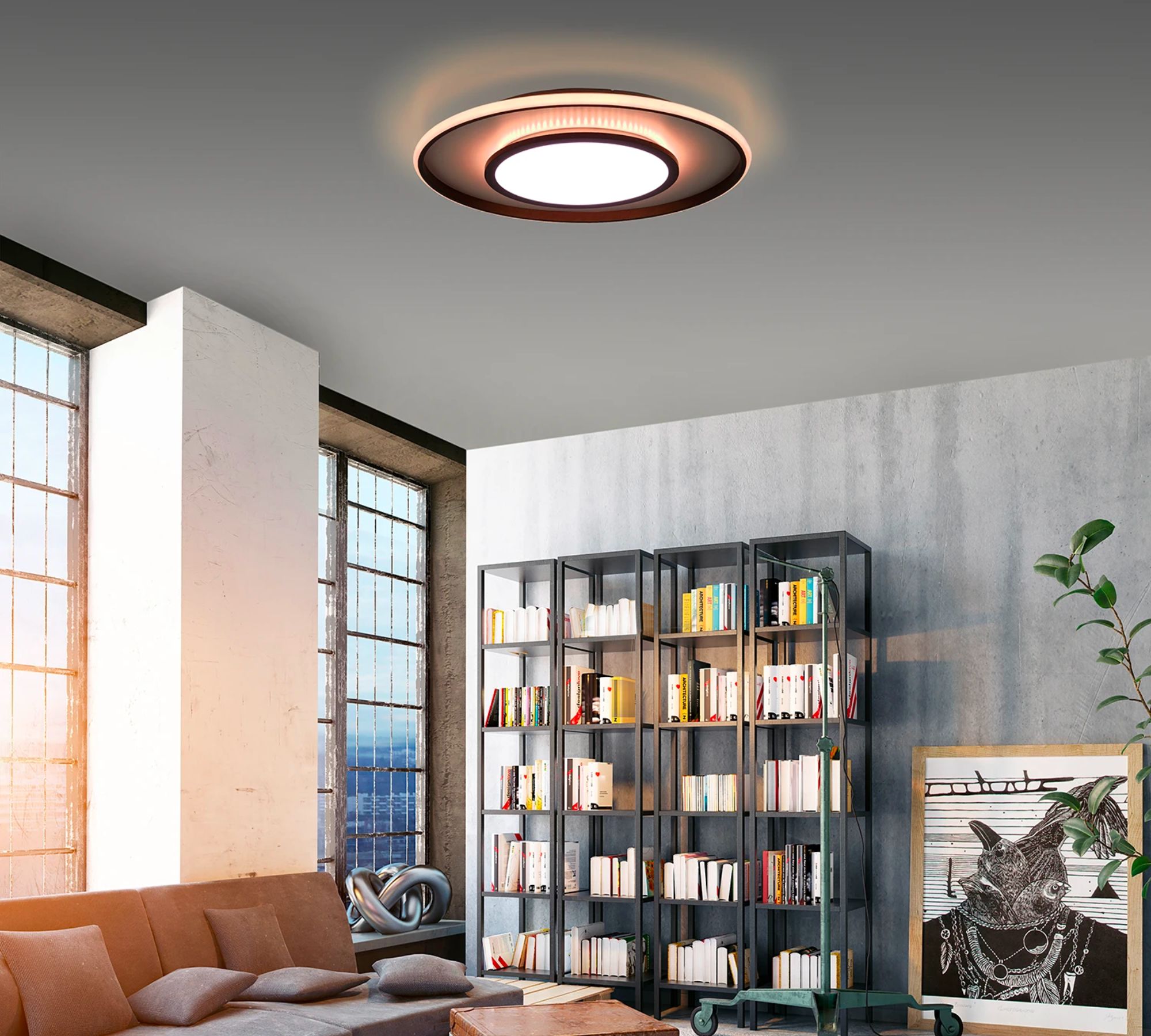 LED ceiling light 1-flame plastic metal