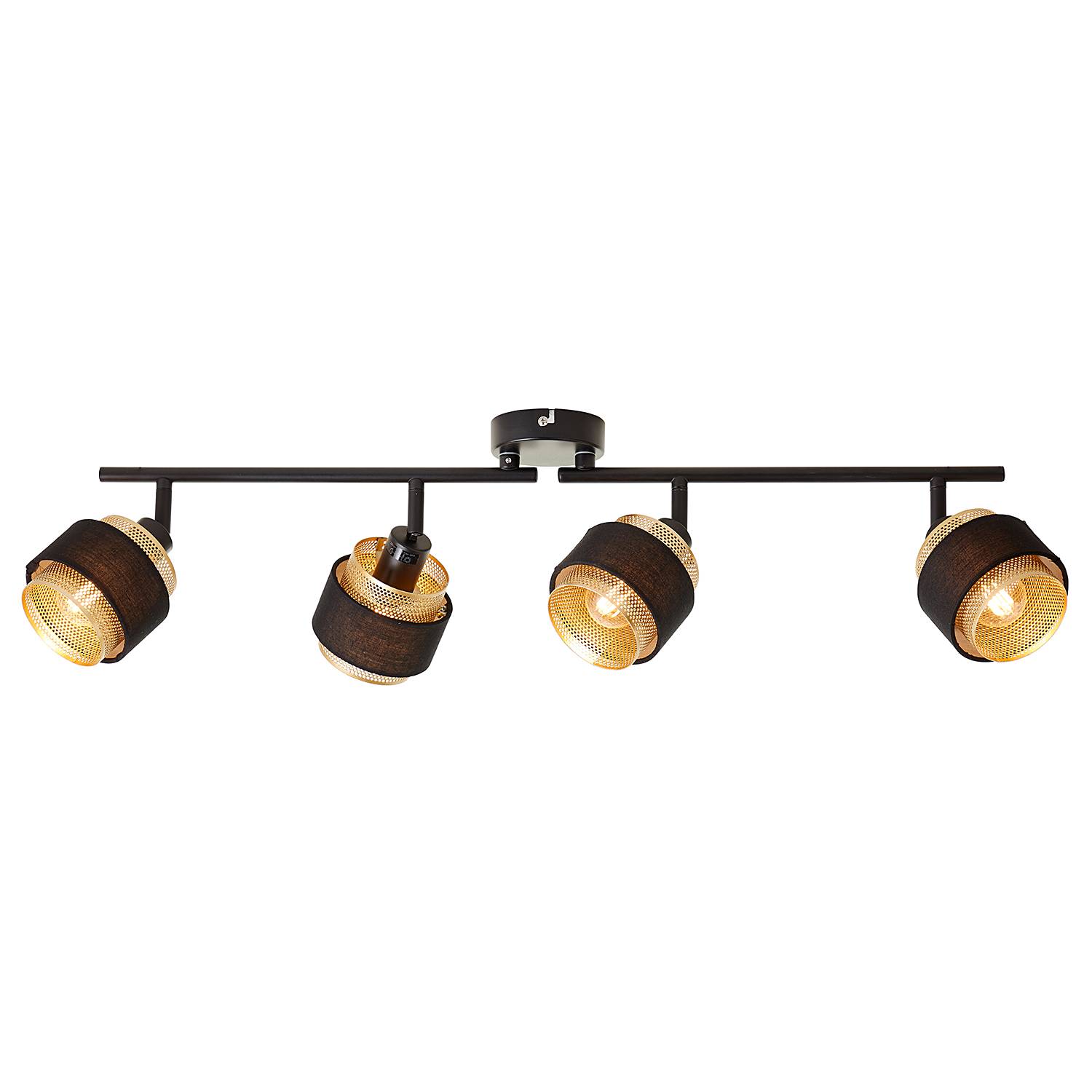 4-light ceiling light Grove iron mixed fabric