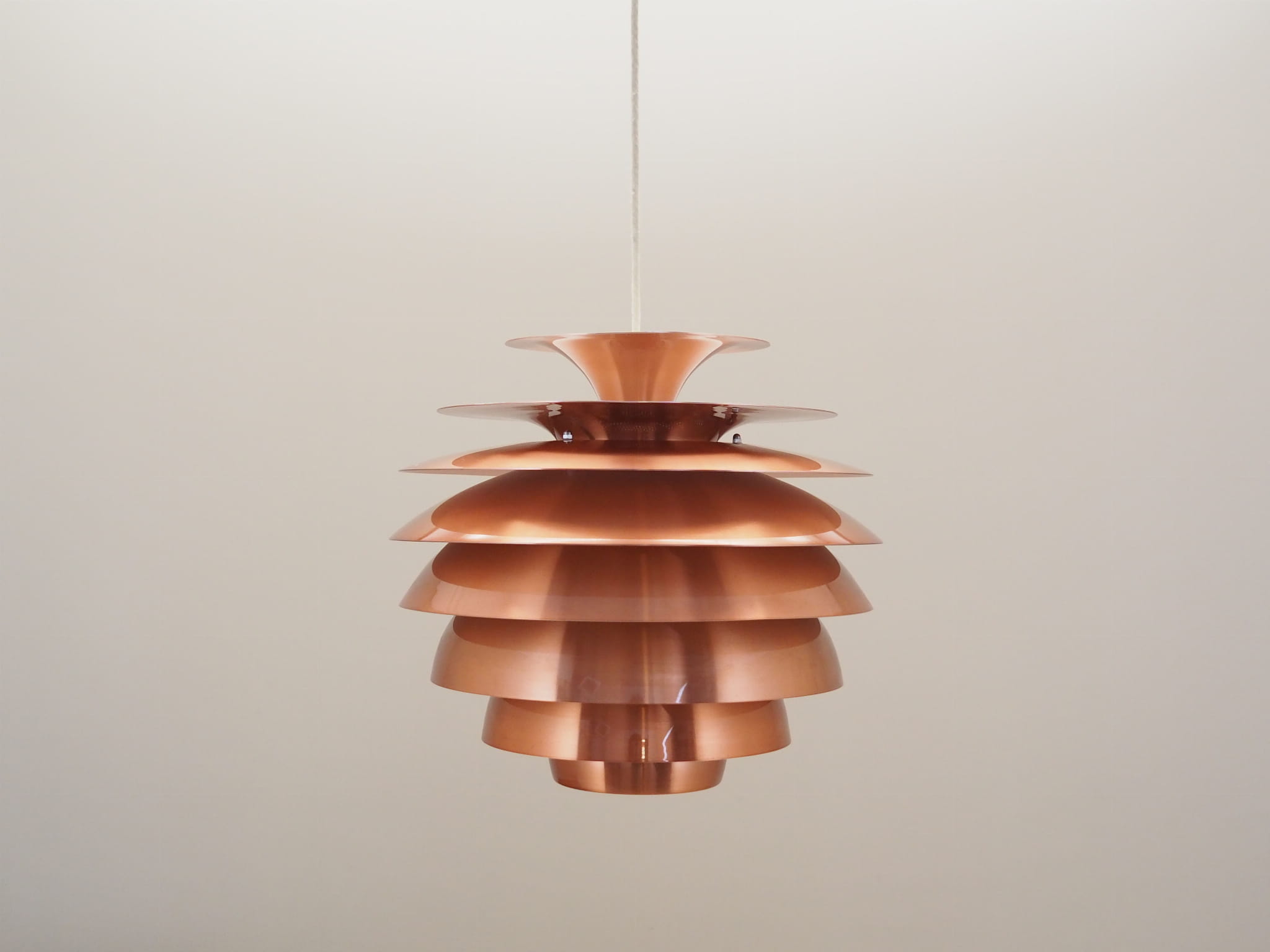 Vintage pendant lamp metal orange 1980s