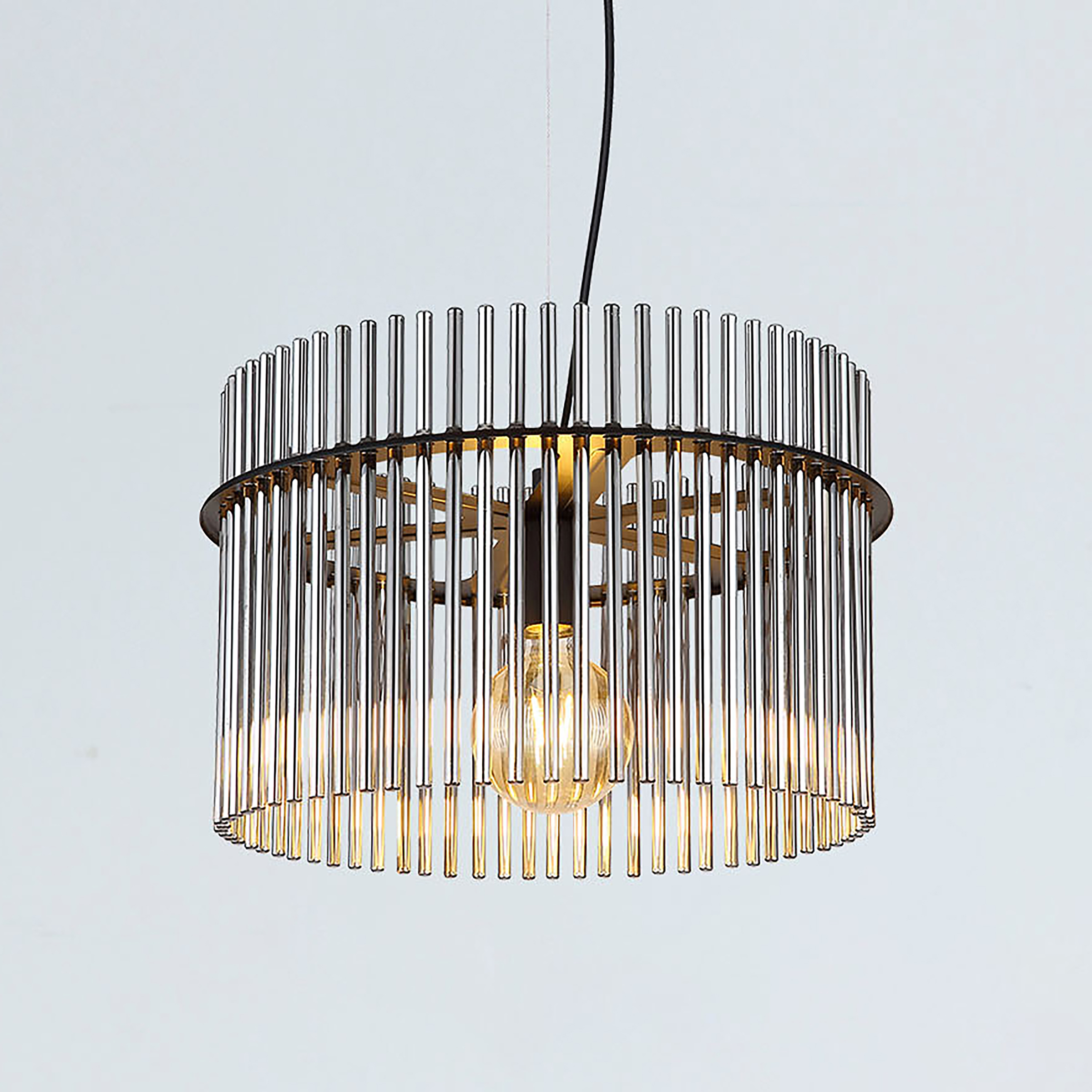 Gorley Typ E Pendelleuchte Rauchglas Eisen 1-flammig