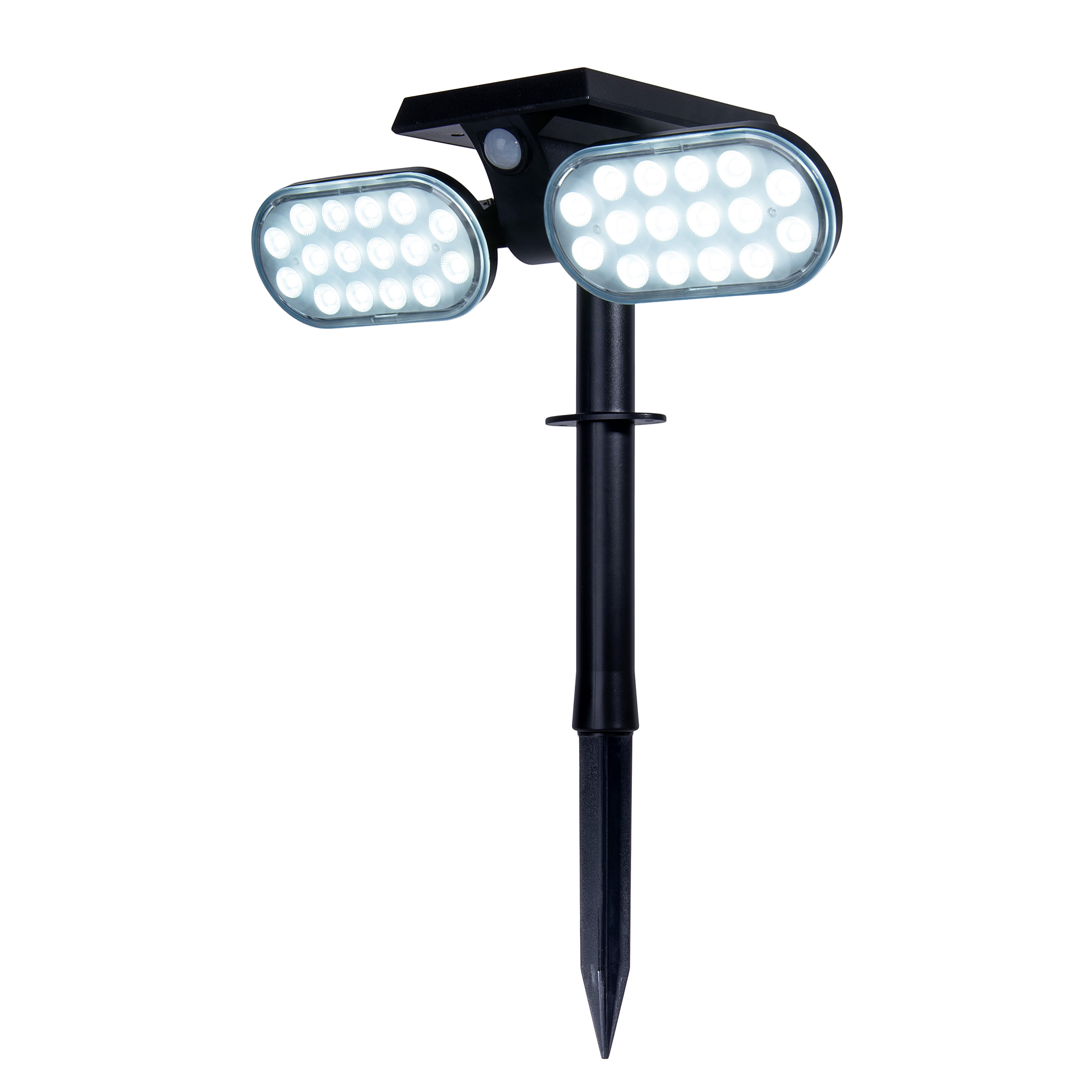 2-Flammig Paco LED-Solar-Wegeleuchte Kunststoff Schwarz