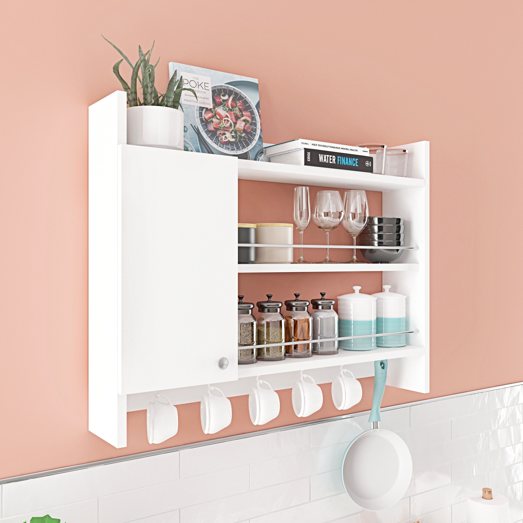 Knerr Shelf Wood Veneer White
