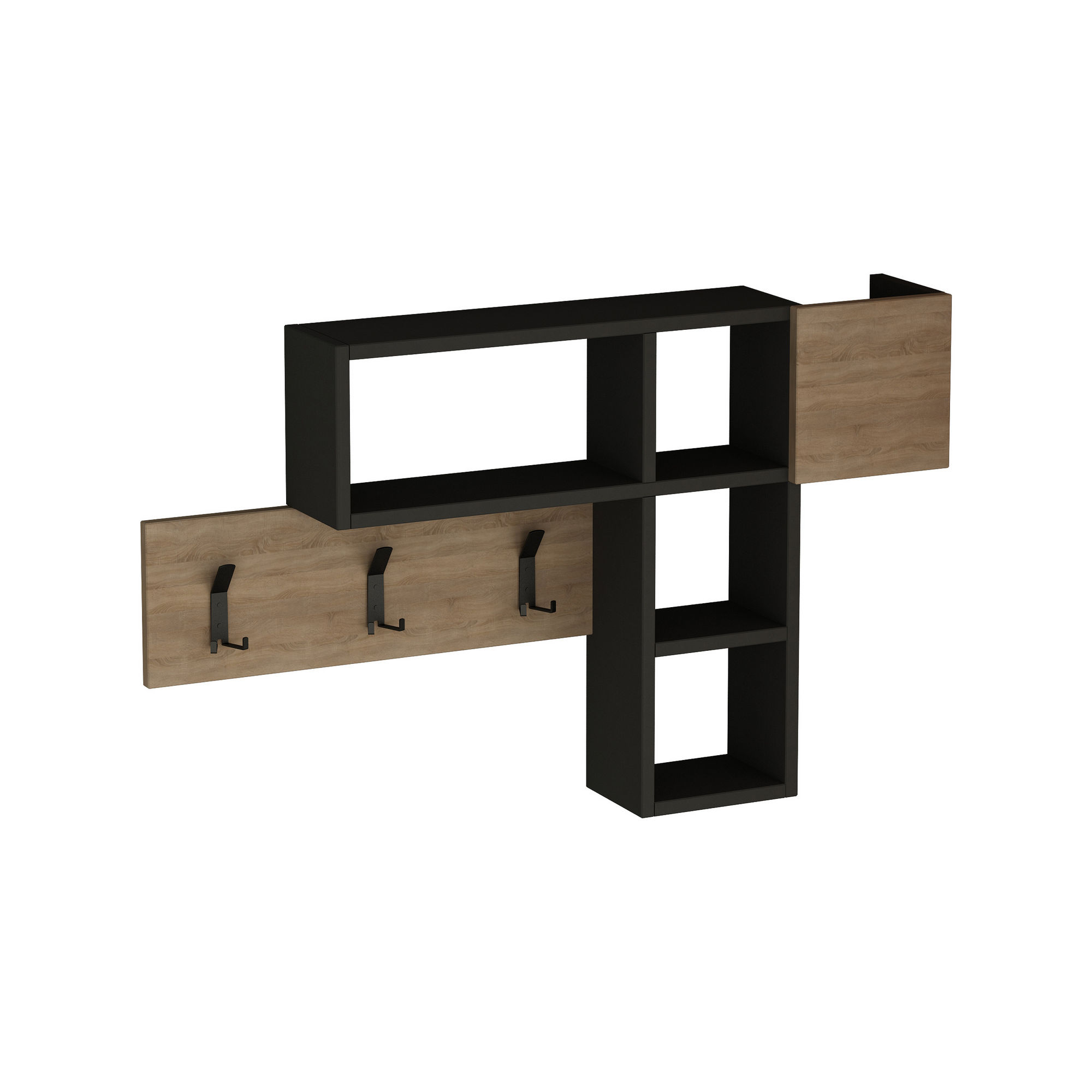 Game Garderobe Holz Sonoma Eiche Anthrazit