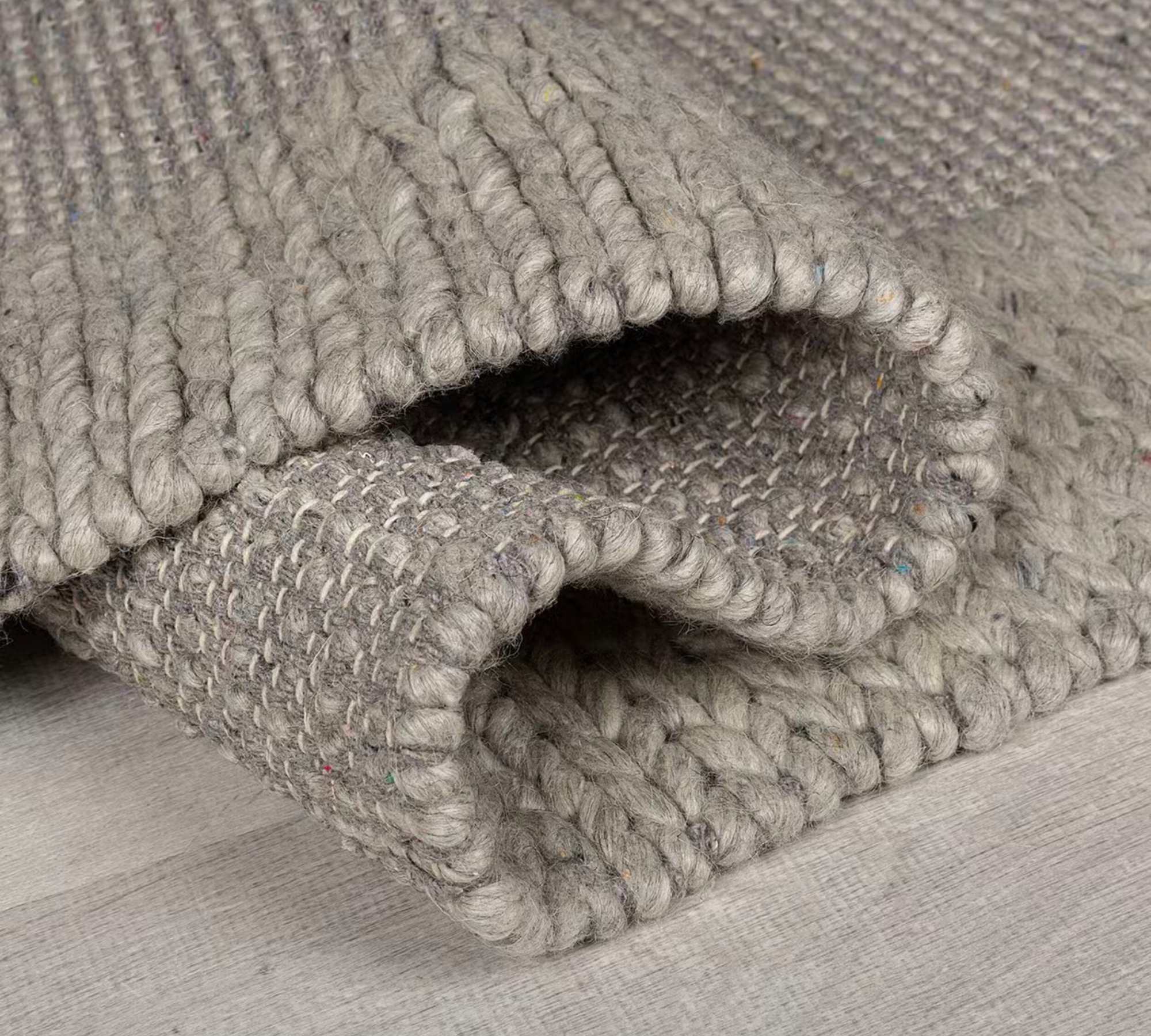 Rug Carpet Wool Grey 200 x 290 cm