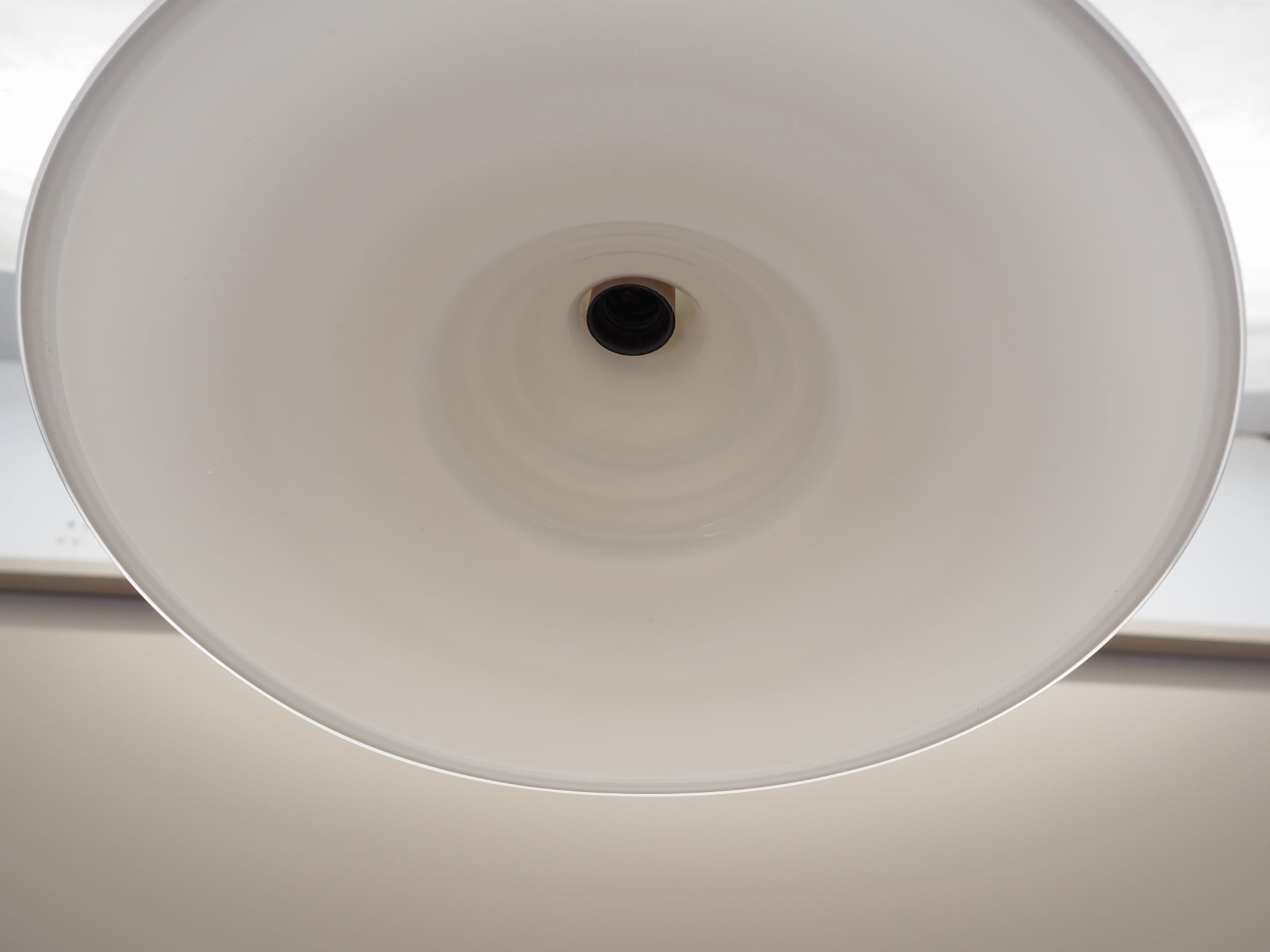 Pendant lamp glass white 1970s