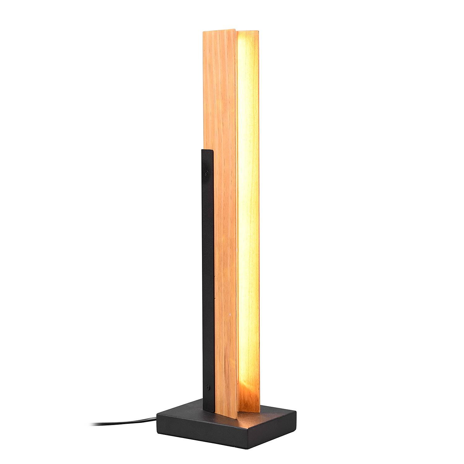 LED-Tischleuchte Kerala Kiefer Massiv Schwarz