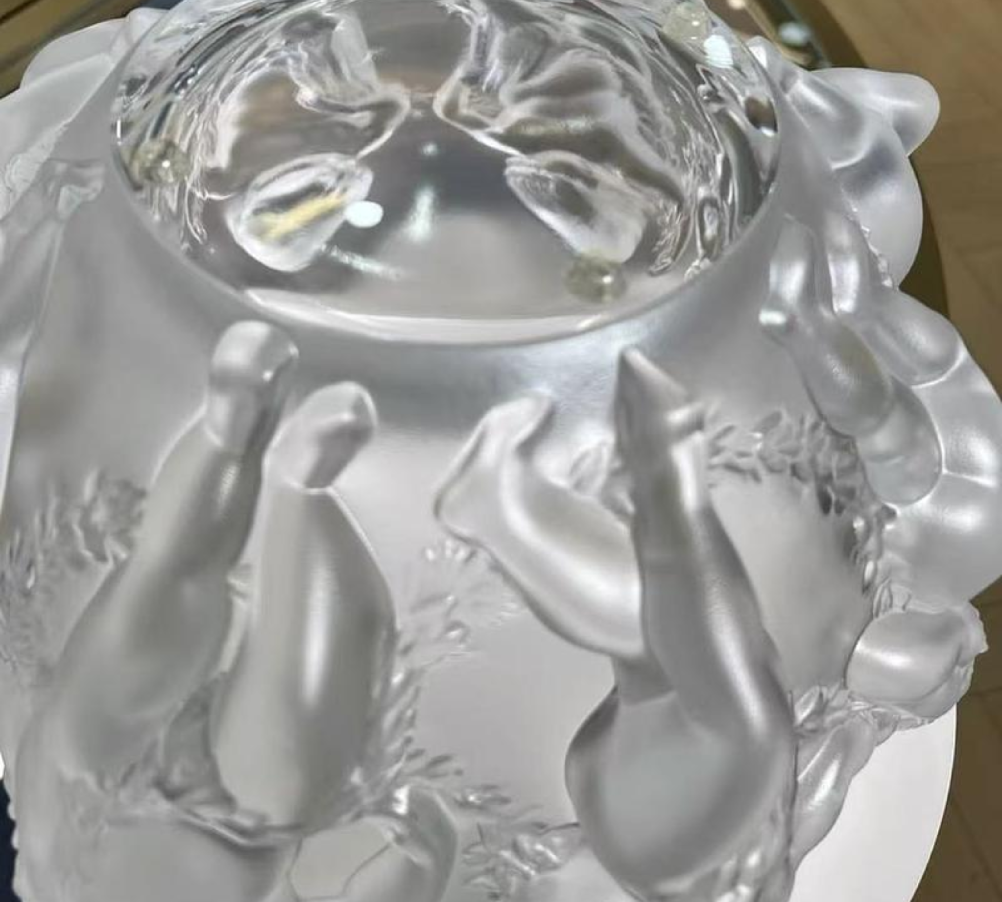 Lalique Luxembourg Angel Crystal Planter