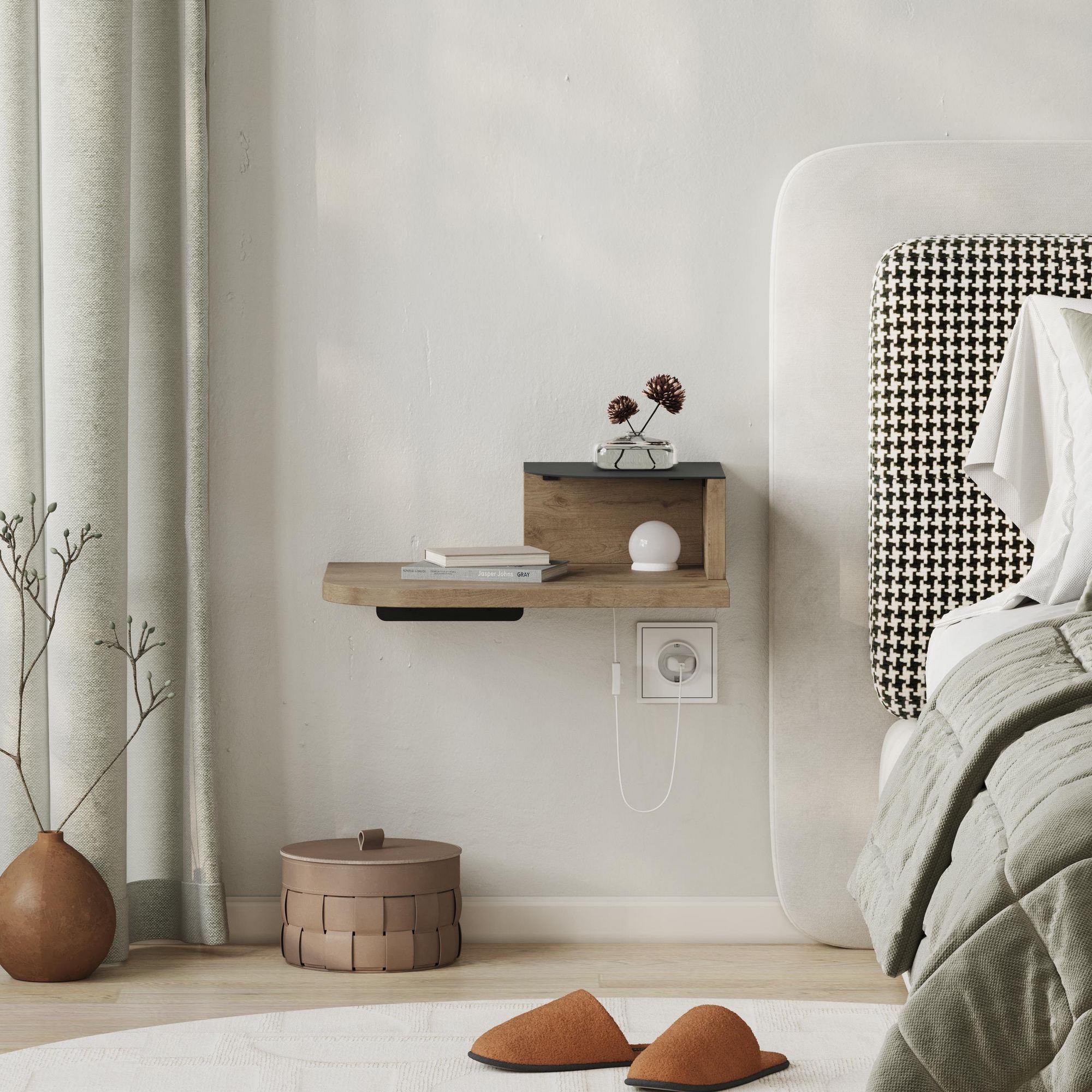 Luno Nightstand Oak Look Brown