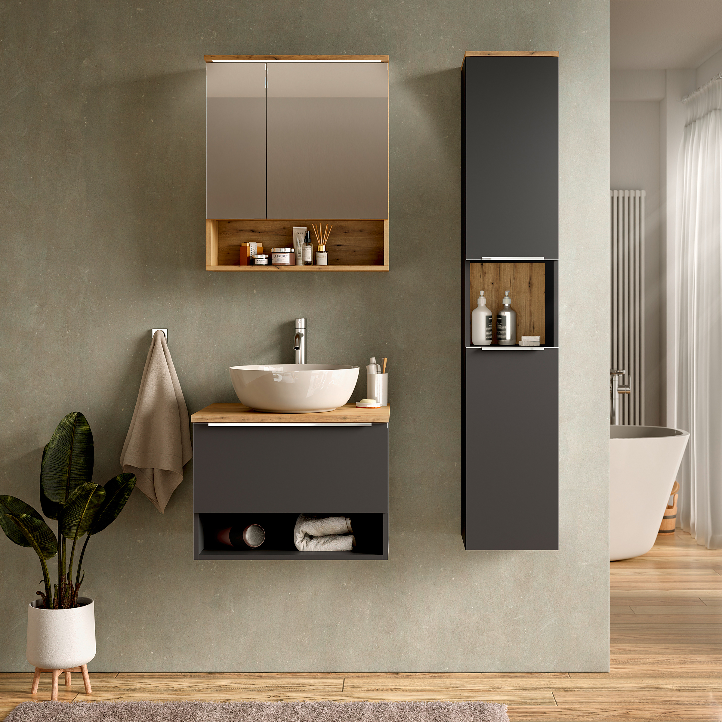 Laos II Aufsatzwaschbecken Weiß