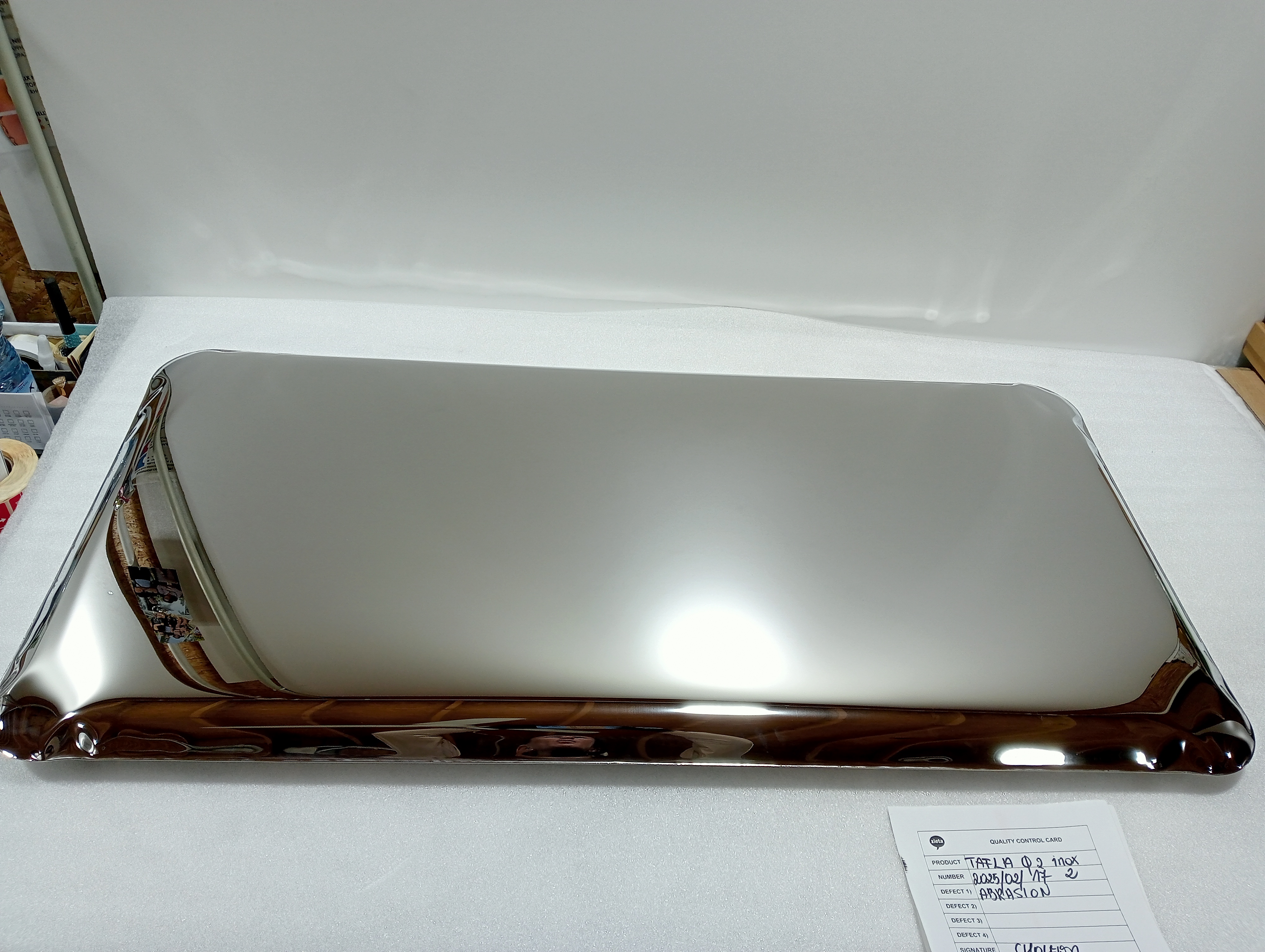 Table Mirror Q2 Stainless Steel Inox Polished Silver