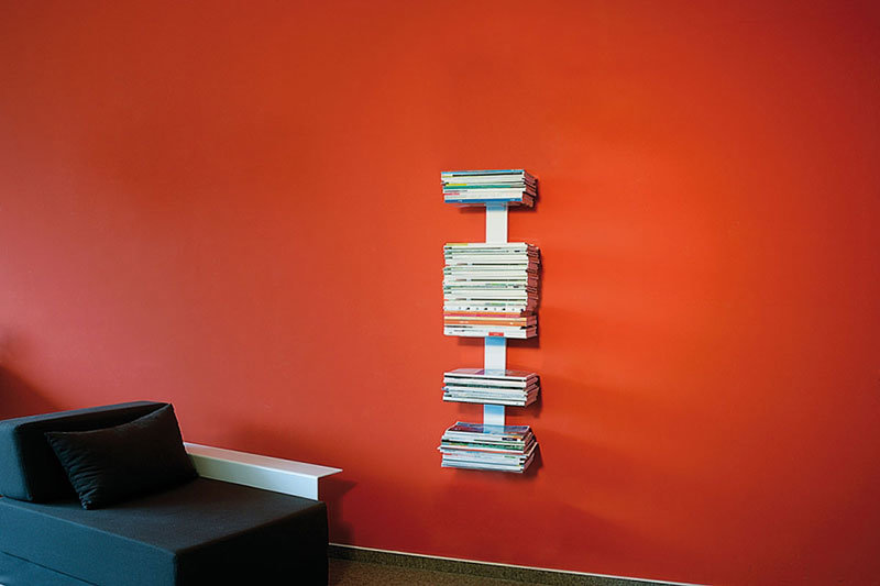 Booksbaum Magazin Wandregal Weiß