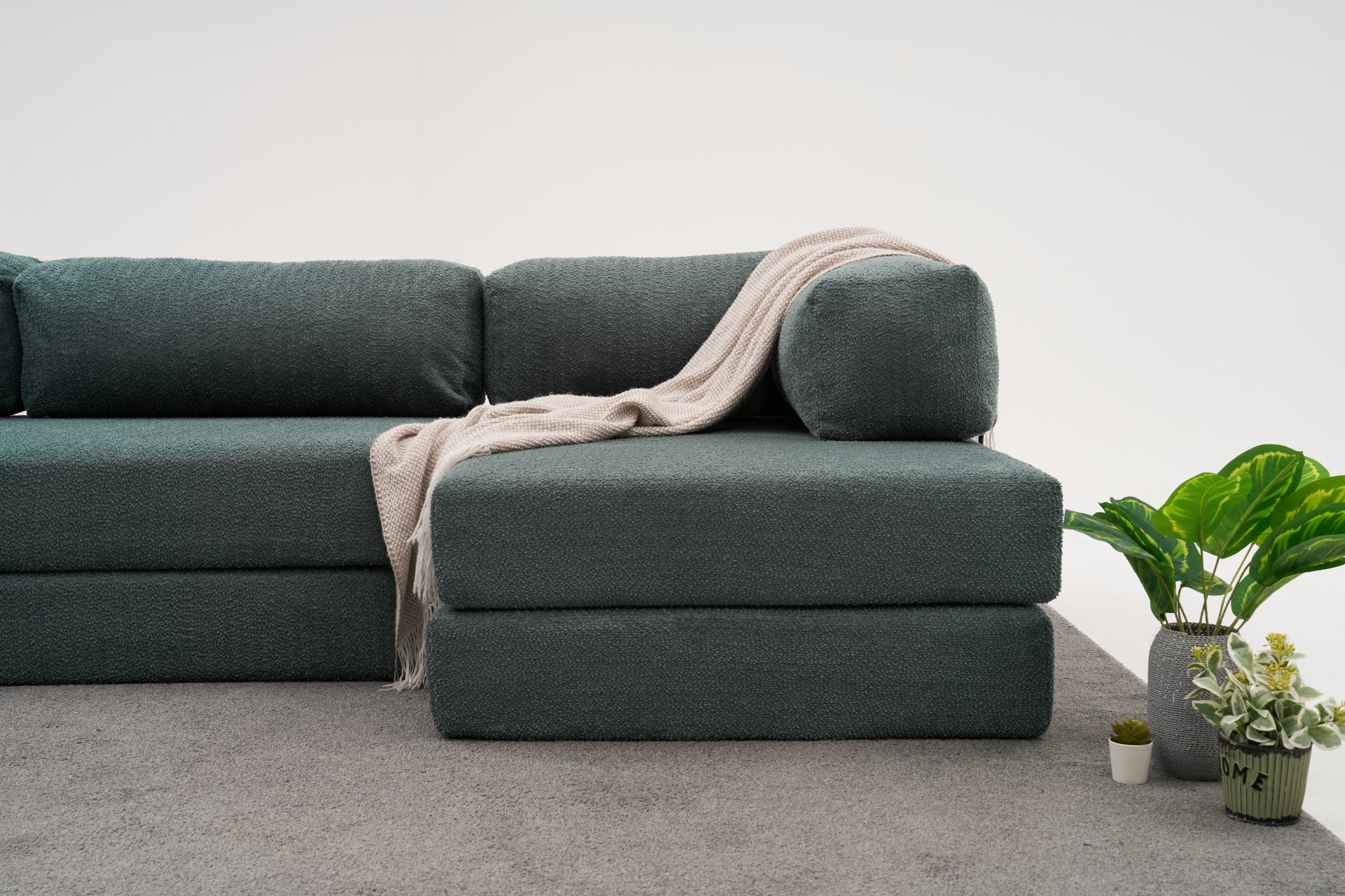 Comfort Schlafsofa Récamiere Rechts Petrol