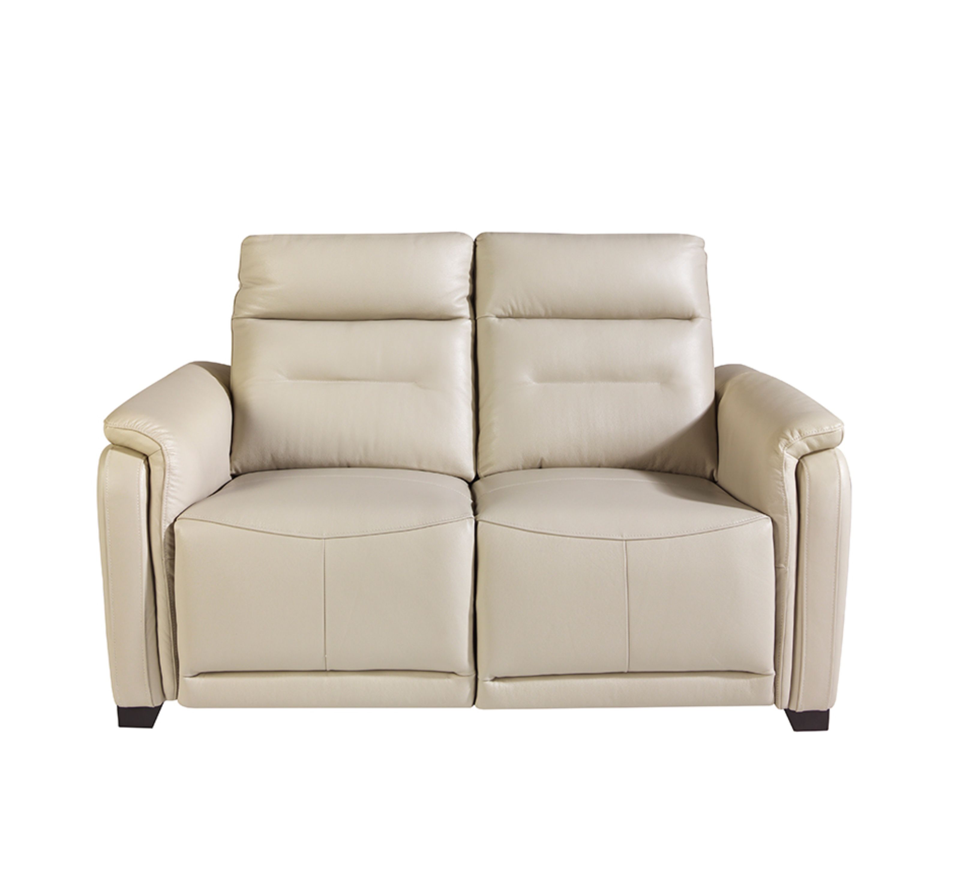 Sofa 2-Sitzer Leder Taupe Grau