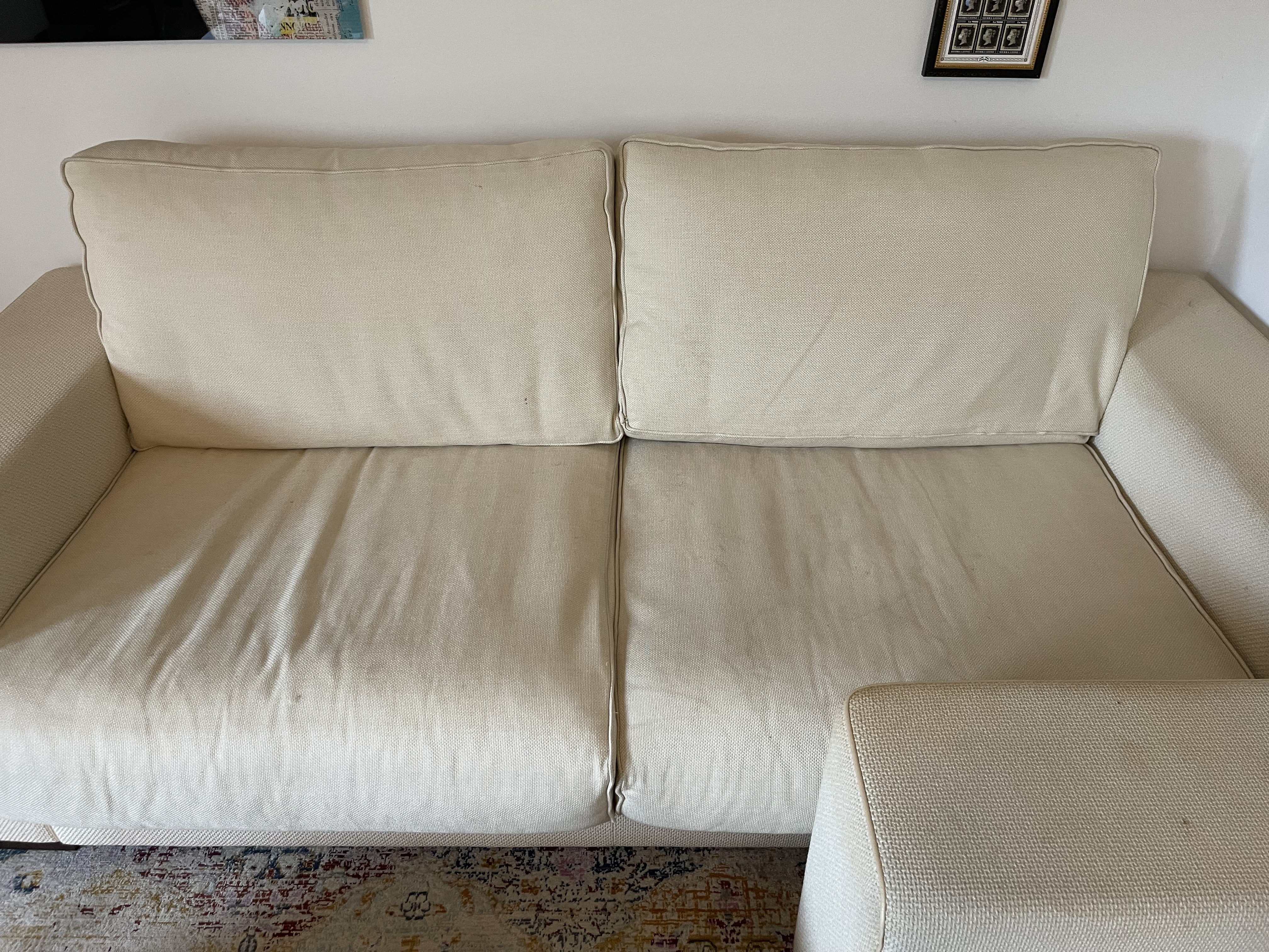 2x Sofa 2-Sitzer Creme