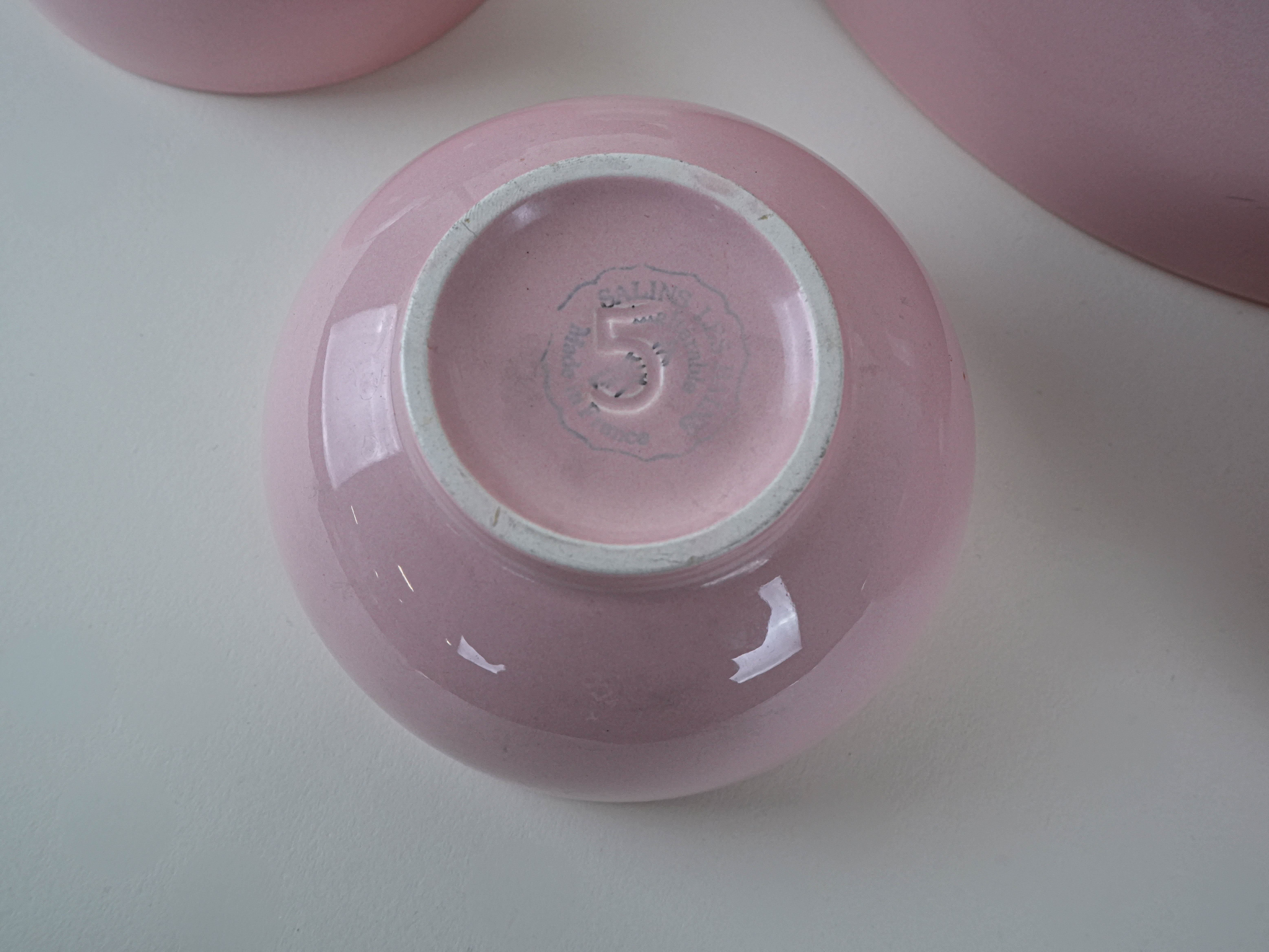 Ceramic bowl set Pink 1990s