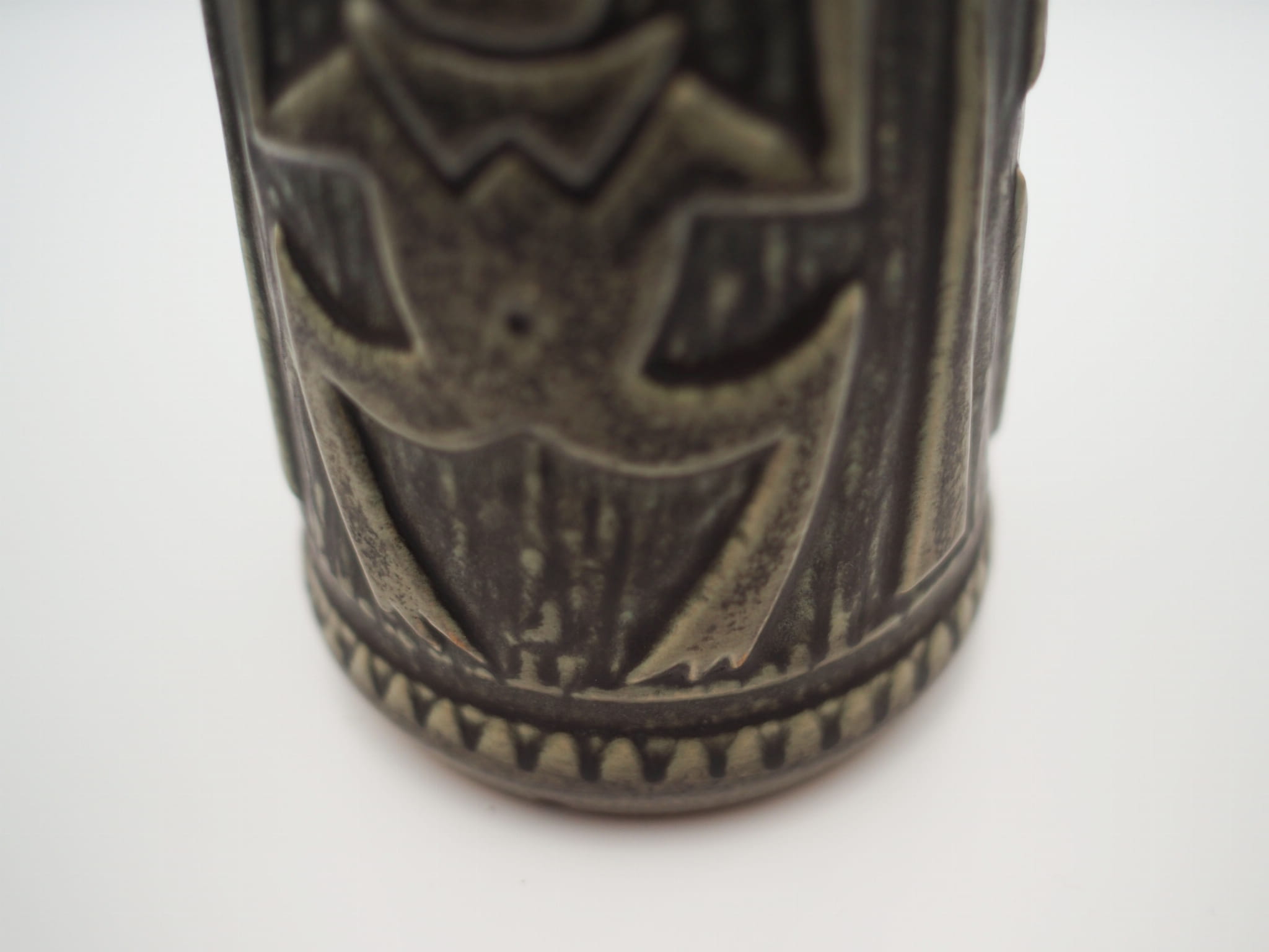 Vase Keramik Grün 1960er Jahre