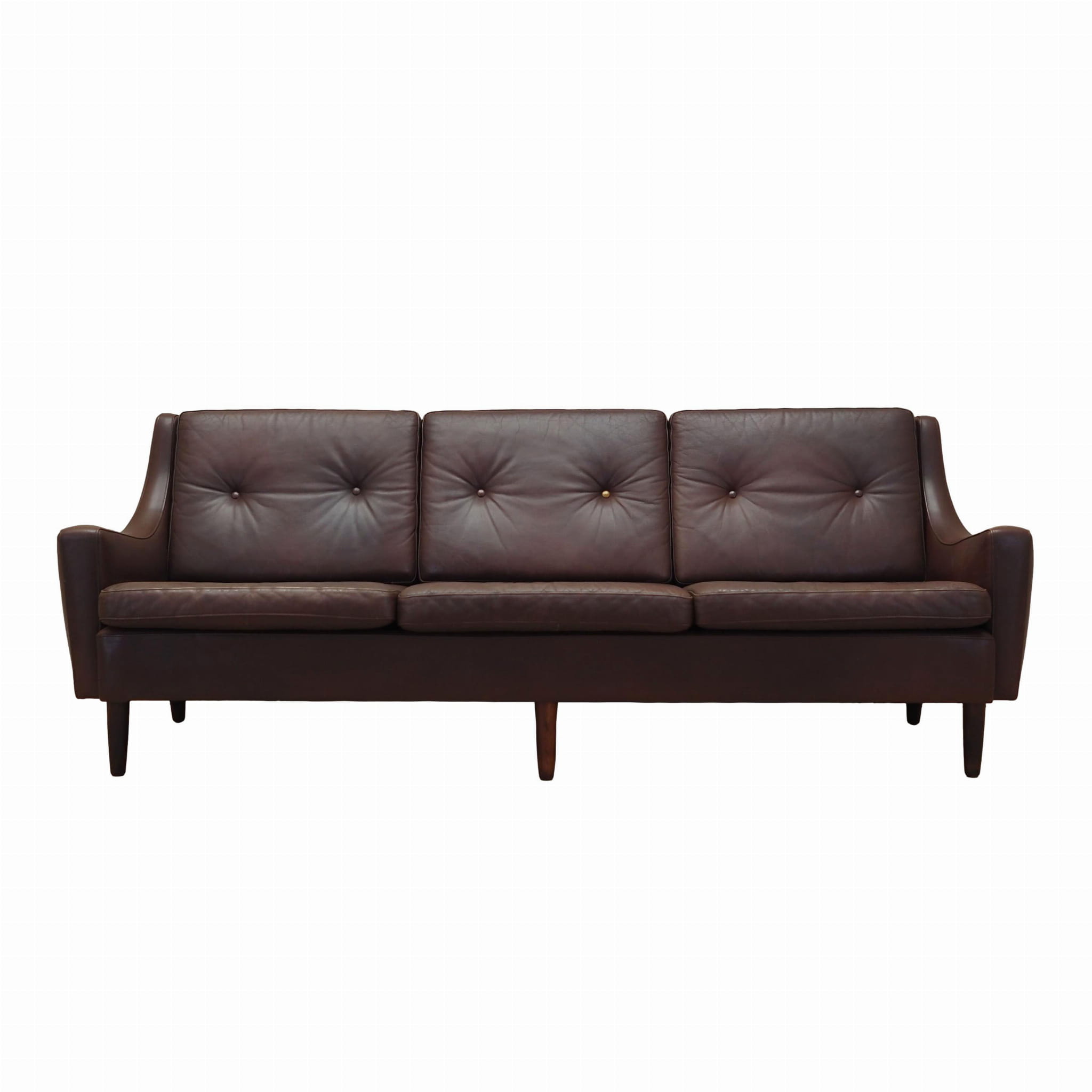 Sofa Leder Braun 1960er Jahre