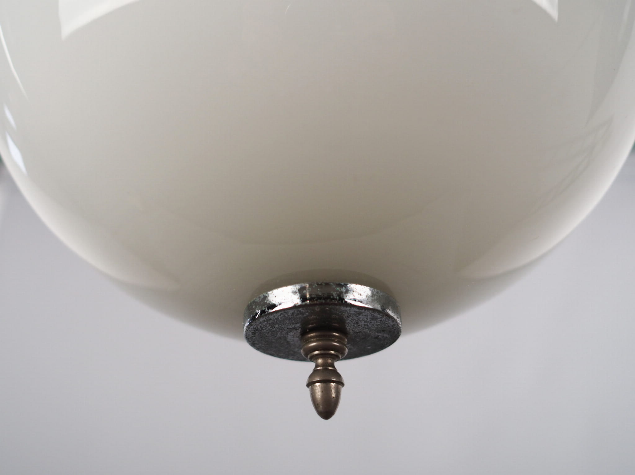 Pendant lamp glass metal 1970s