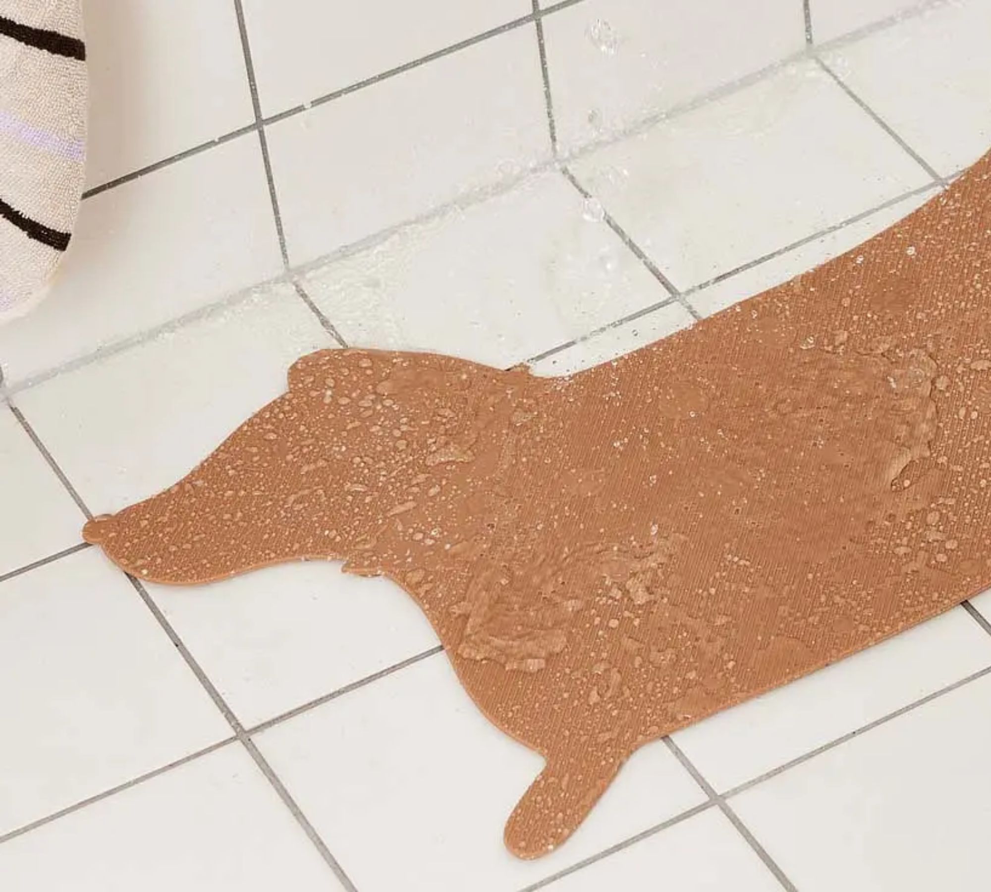 Badematte Hund Silikon Braun